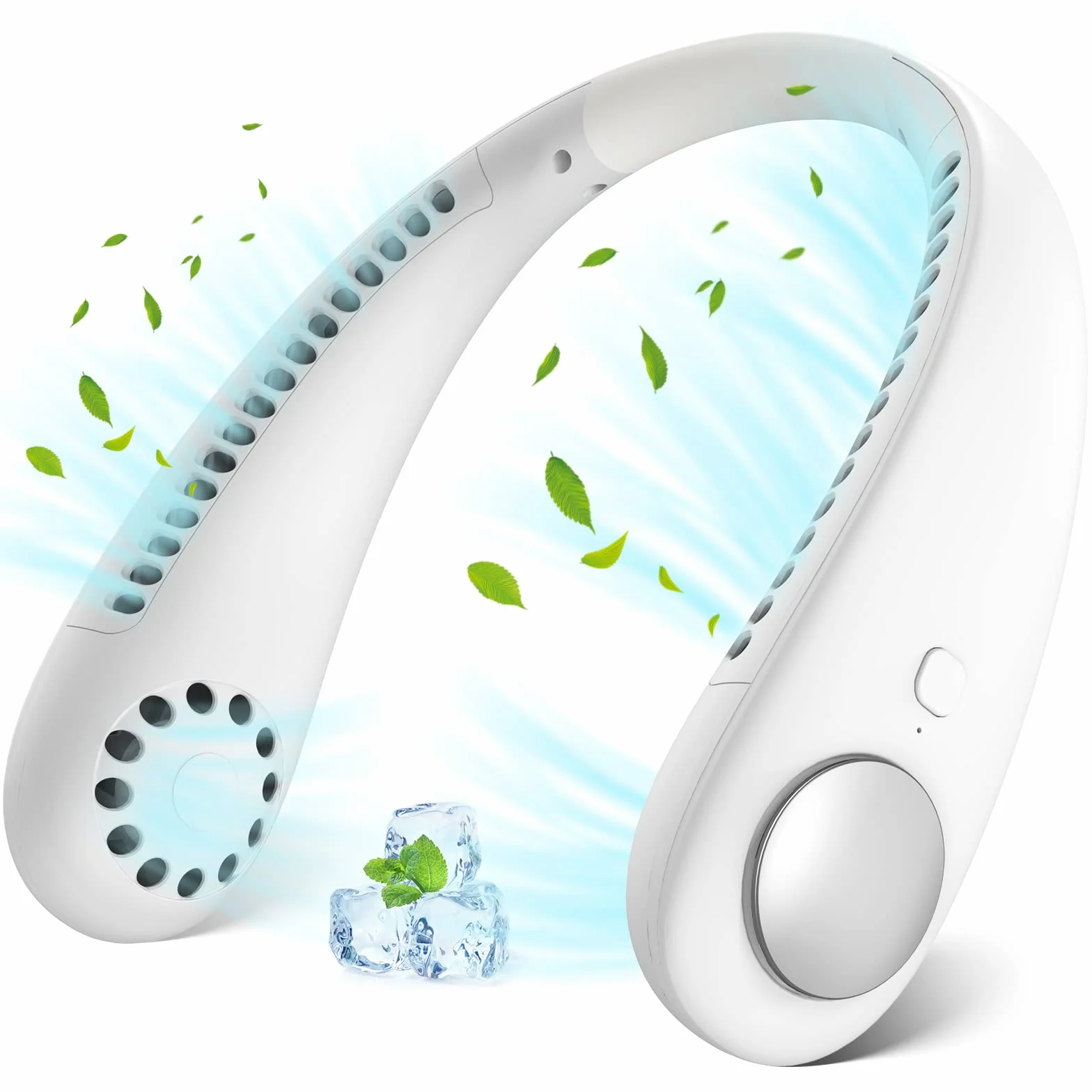 Ventilatore da collo, Ventilatore collo Portatile, Mini Ventilatore USB Flusso d'Aria a 360° con USB Ricaricabile Silenzioso, 3 Velocità Ventolino Senza Lama per Ufficio, Viaggi, Casa, Aria Aperta