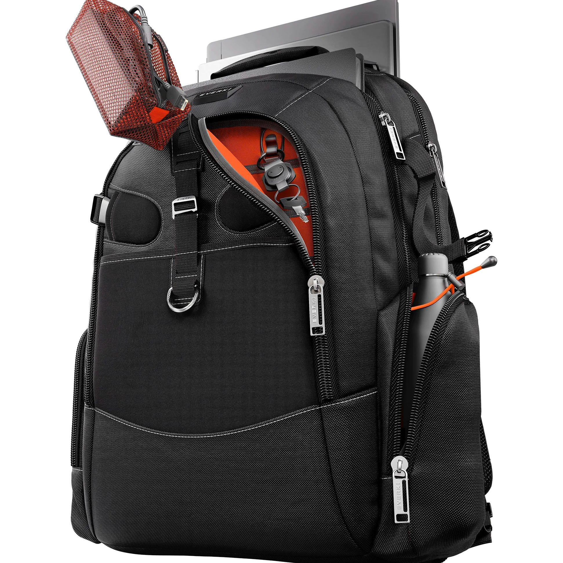 Everki Business 120 PRO Zaino per Laptop 40L con Copertura Antipioggia e Custodia in Rete – per Viaggi, Ufficio e Lavoro – per 2 Laptop fino a 18,4" e 16"