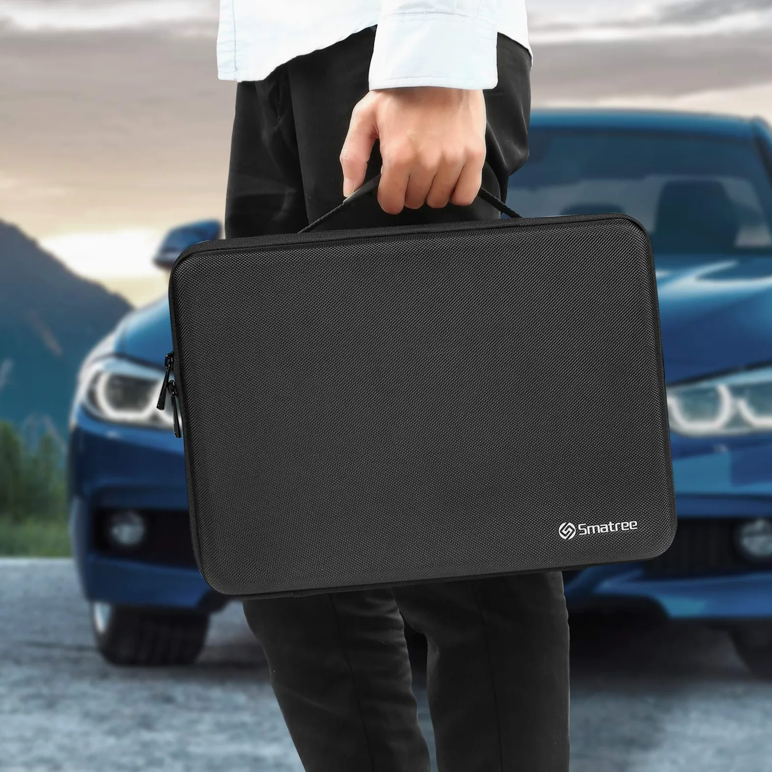 Smatree Borsa a Tracolla Valigetta da 15,6 pollici, Custodia Rigida per Laptop Compatibile con MacBook Pro 16 pollici 2021/2019 e 15,4 pollici, Custodia per Laptop con Scomparto per Accessori - Nera