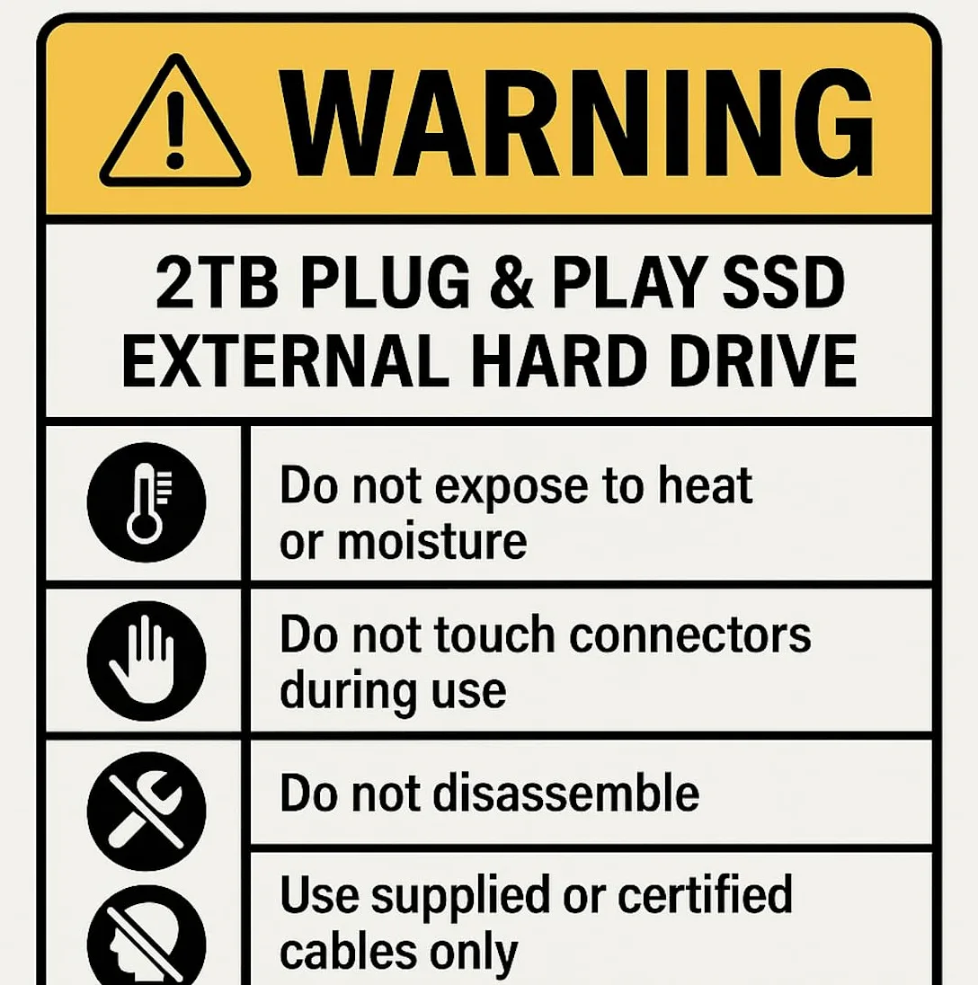 DriveNex SSD 2TB | Disco rigido esterno | 2 Terabyte | Adatto a tutti i sistemi operativi | Archiviazione dati | Disco rigido esterno | Disco rigido esterno (Nero)