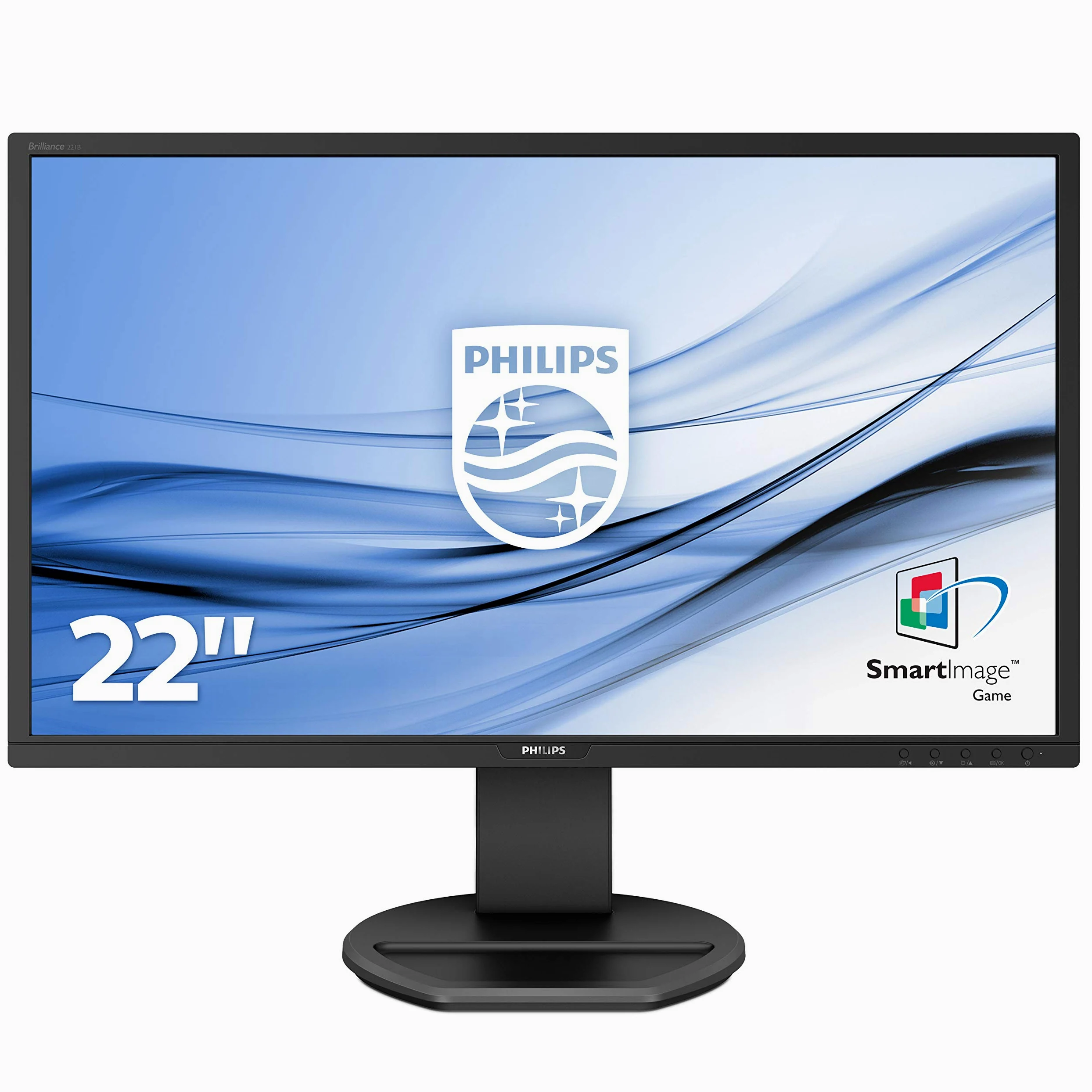 Philips 221B8LJEB Monitor, 22" LED, Full HD, HDMI, Display Port, DVI, VGA, Hub USB, 1ms, Regolabile in Altezza, Girevole, Pivot, Inclinabile, Casse Audio Integrate, Flicker Free, Vesa, Nero