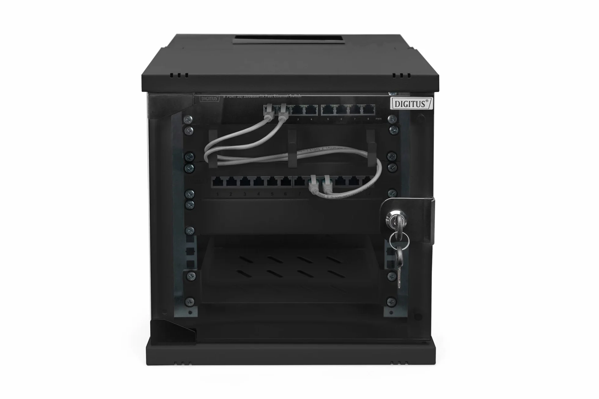 DIGITUS armadio di rete 10 pollici - 6 U - montaggio a parete - non montato - HxLxP 324x316x298mm - capacità di carico 30kg - profondità utile 254mm - classe di protezione IP20 - serie SOHO Pro - nero