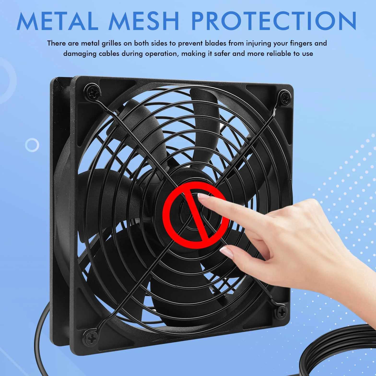 Ventilatore da 120 mm con controllo della velocità 220 V, ventola di raffreddamento con regolatore di temperatura digitale, 10 velocità regolabili, ventola di scarico silenziosa per