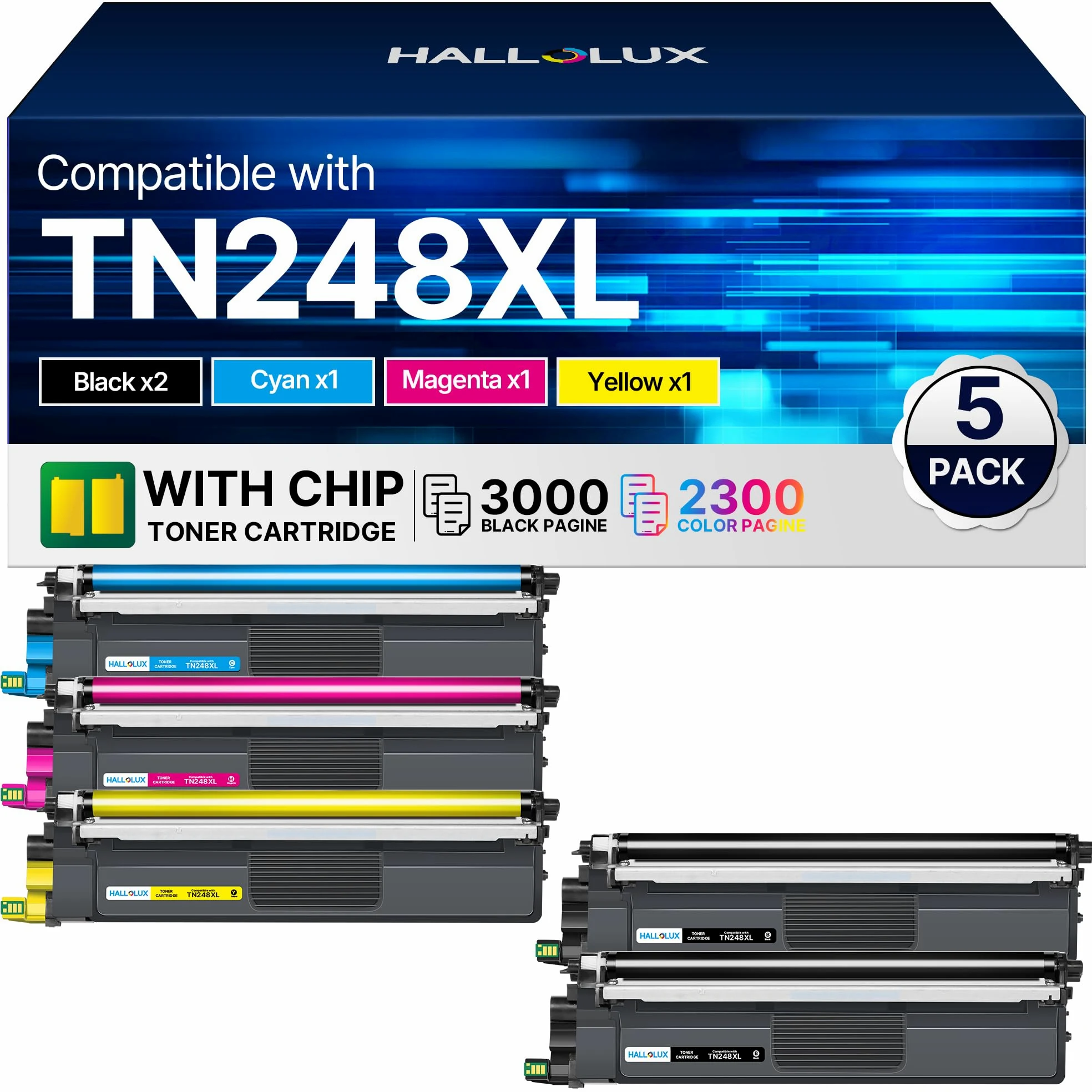 HALLOLUX DCP-L3560CDW - Stampante laser a colori multifunzione 3 in 1, con Wi-FI/LAN e stampa fronte/retro (stampa/copia/scansione) | Fronte/retro automatico in stampa | 18ppm