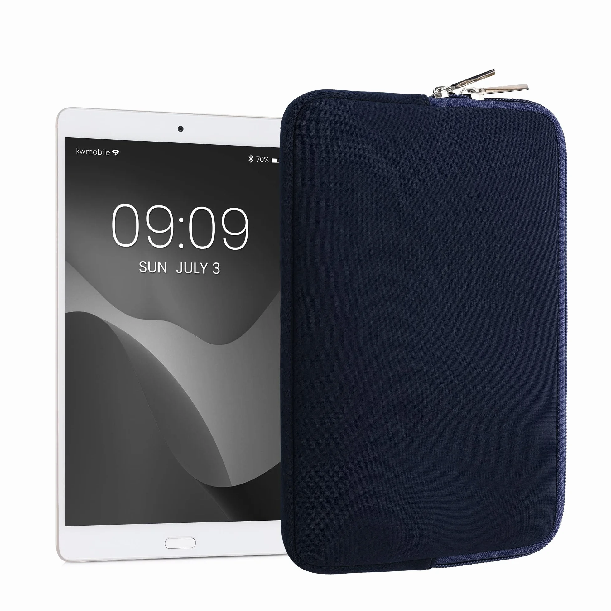 kwmobile Cover Tablet Compatibile con 8"-8,4" Tablet - Custodia eReader Universale - Copertina Protettiva in Neoprene blu scuro