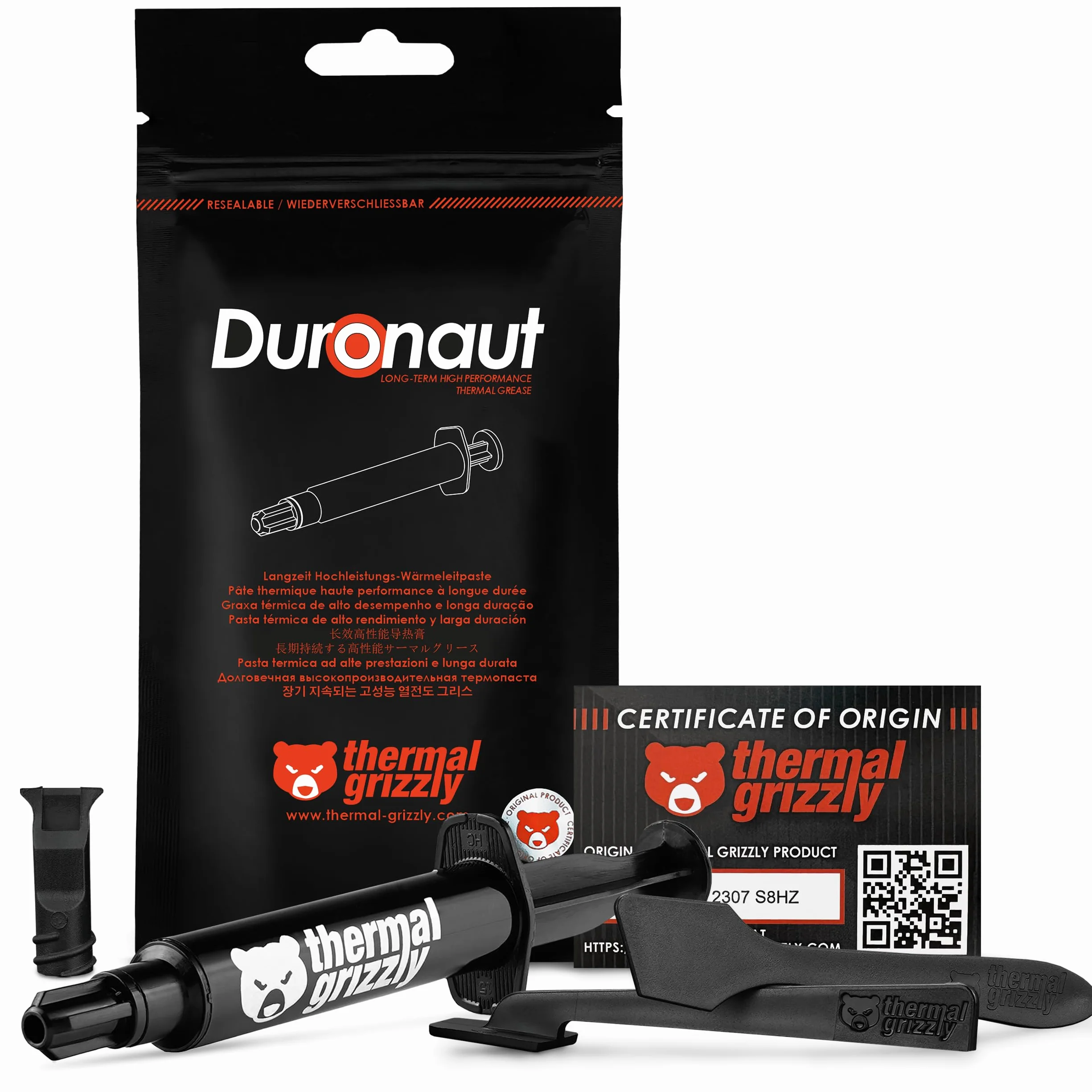 Thermal Grizzly Duronaut - Pasta termica ad alte prestazioni, 6 g, per la massima conducibilità termica durante l'overclock di CPU/GPU/PS4/PS5/Xbox