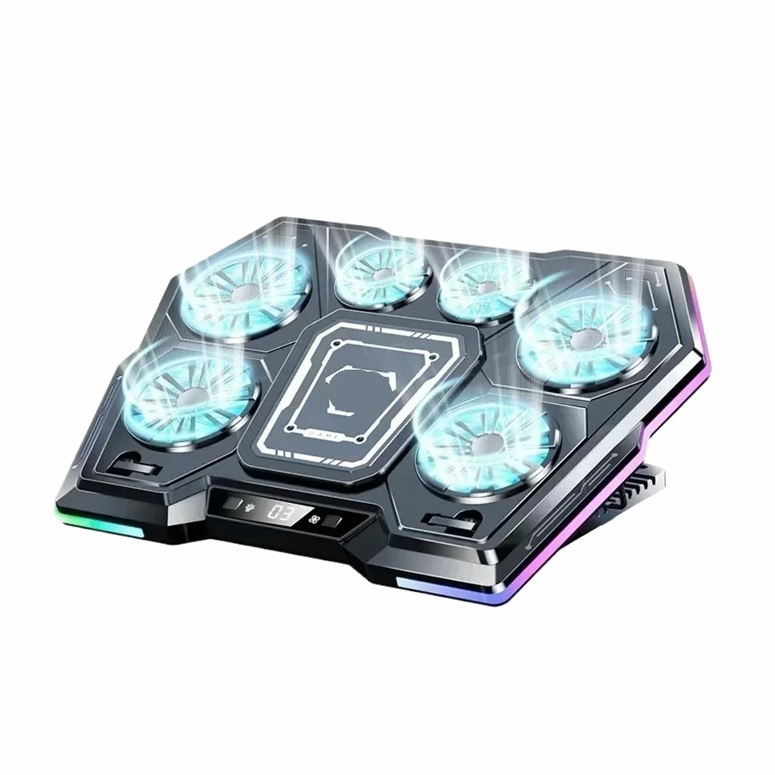 D13 Semiconductor Game Laptop Cooling Pad Staffa di Raffreddamento for Notebook con Schermo Pieghevole Regolabile A 8 Angoli for Computer da 12-21 ''(D13-AU)