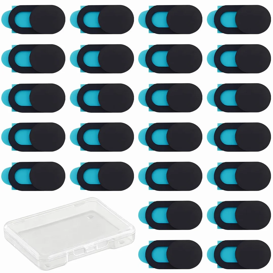Webcam Cover 24 Pezzi Copri Webcam Slider Ultra Sottile per Laptop PC Tablet Smartphone Nero