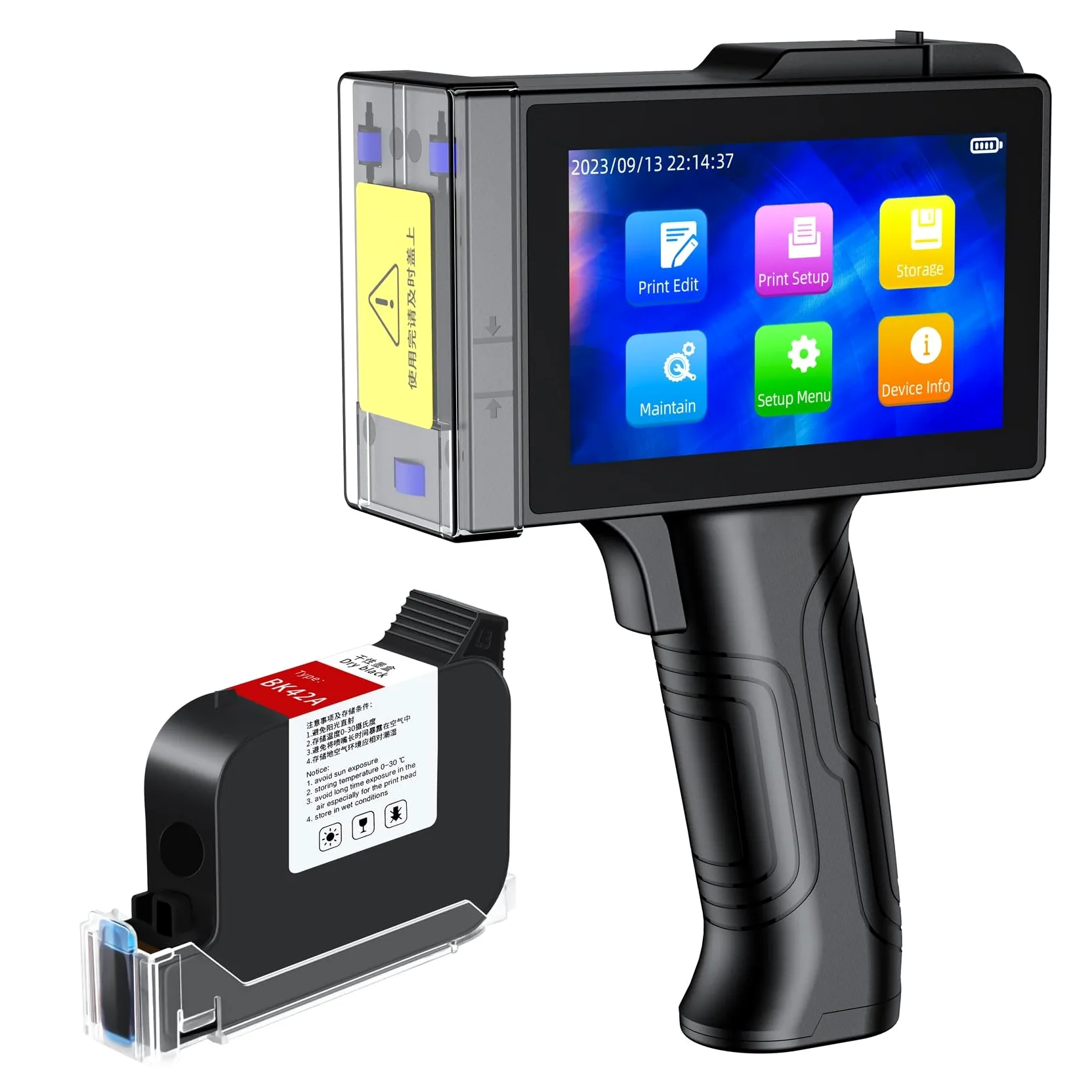Agendepoint.it Stampante Palmare Portatile TIJ800 a Getto D'inchiostro PortatileTouch da 5 Pollici per Logo/Immagine/Codice a Barre