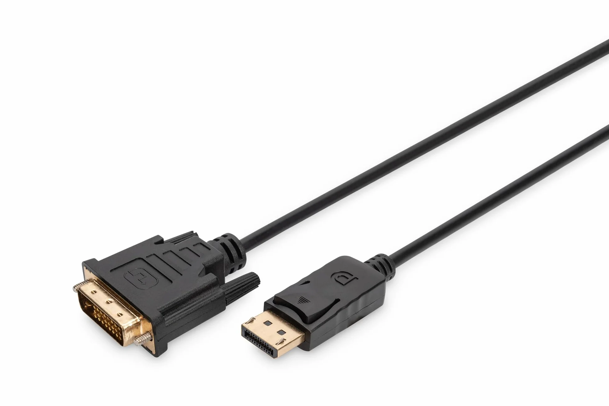 DIGITUS Cavo adattatore DisplayPort - DP a DVI (24+1) - Full-HD 1080p/60Hz - Displayport 1.1a - 2,0 m - con chiusura - adatto a monitor, schede grafiche - nero