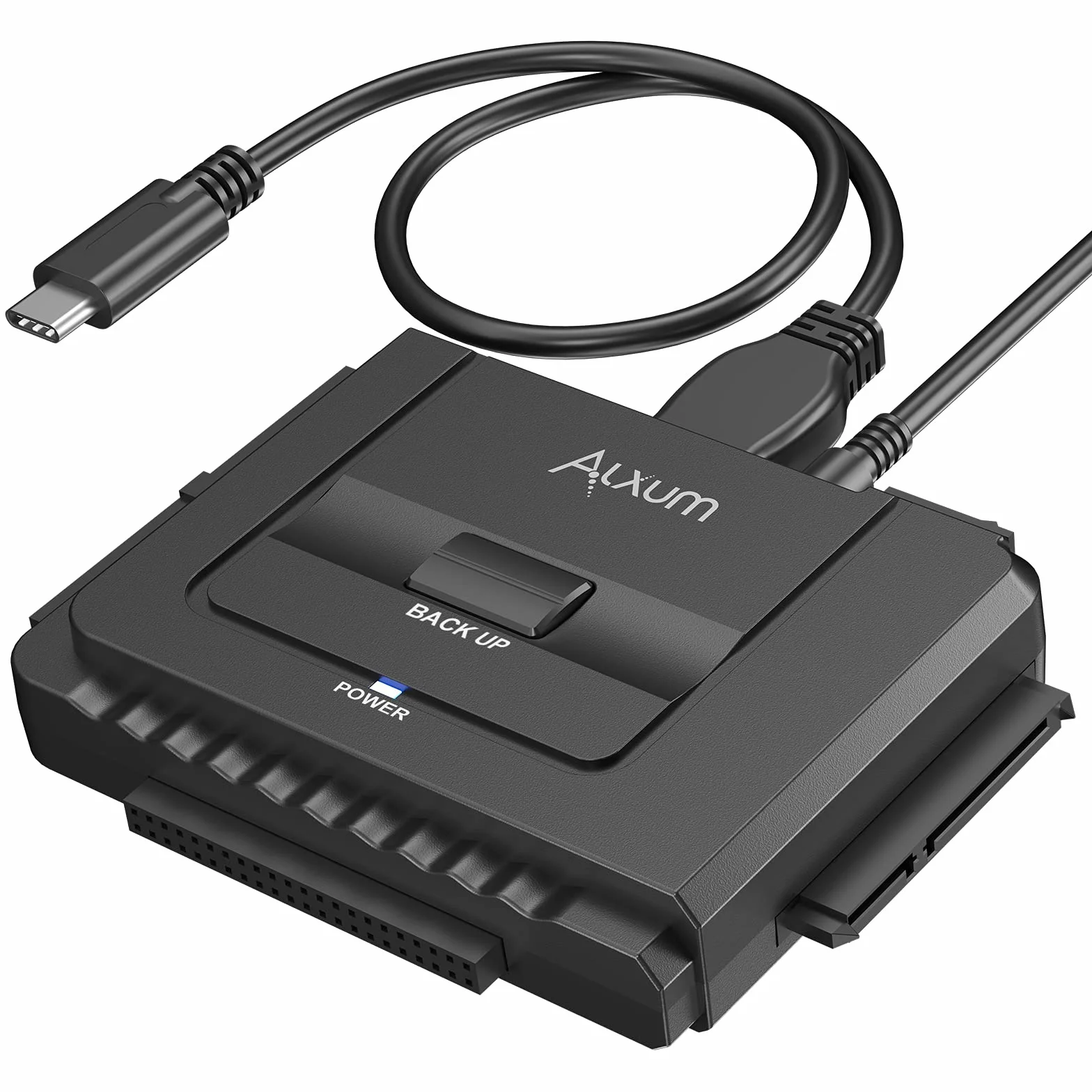 Alxum Adattatore IDE USB per 2,5"/3,5 pollici HDD/SSD Disco Rigido USB 3.0 IDE a SATA Esterno Lettore Cavo con Alimentazione DC12V 2A