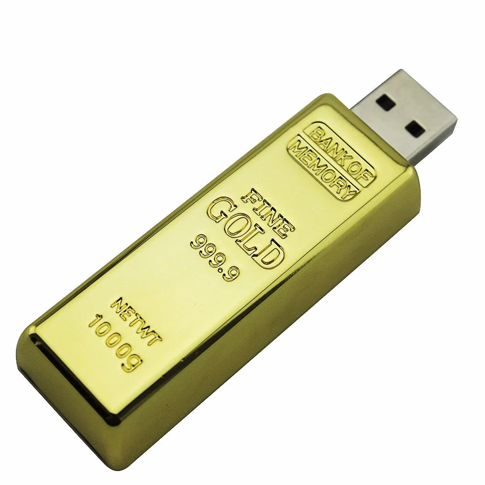 A Plus+ 10 Pezzi Chiavette USB Lingotto d'oro Pendrive Metallo Unità Flash USB (64GB USB 2.0)