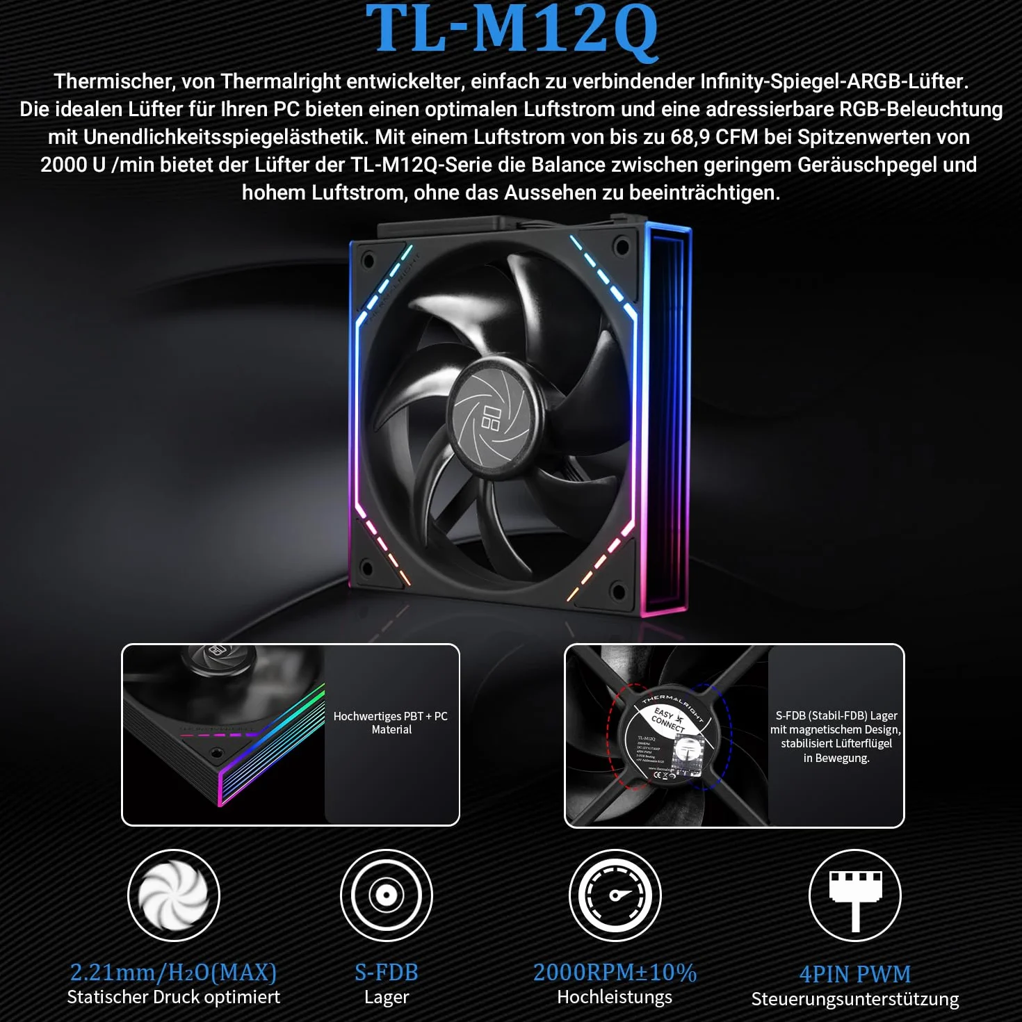 Thermalright Peerless Vision 360 ARGB Black Aio - Refrigeratore a liquido per CPU, schermo IPS da 3,95 pollici con risoluzione 480 x 480, ventola CPU Splicing wireless, per AM5/Intel LGA1851/1700