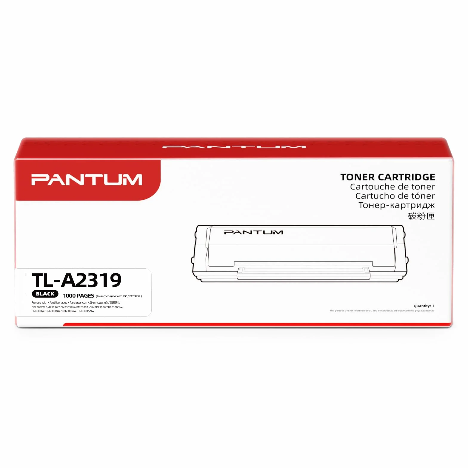 PANTUM Originale TL-A2319 Cartuccia Toner Nero Compatibile con Stampante laser BP2309W BM2309W BM2309AW BP2300W BM2300W BM2300AW ,Capacità fino a 1.000 pagine