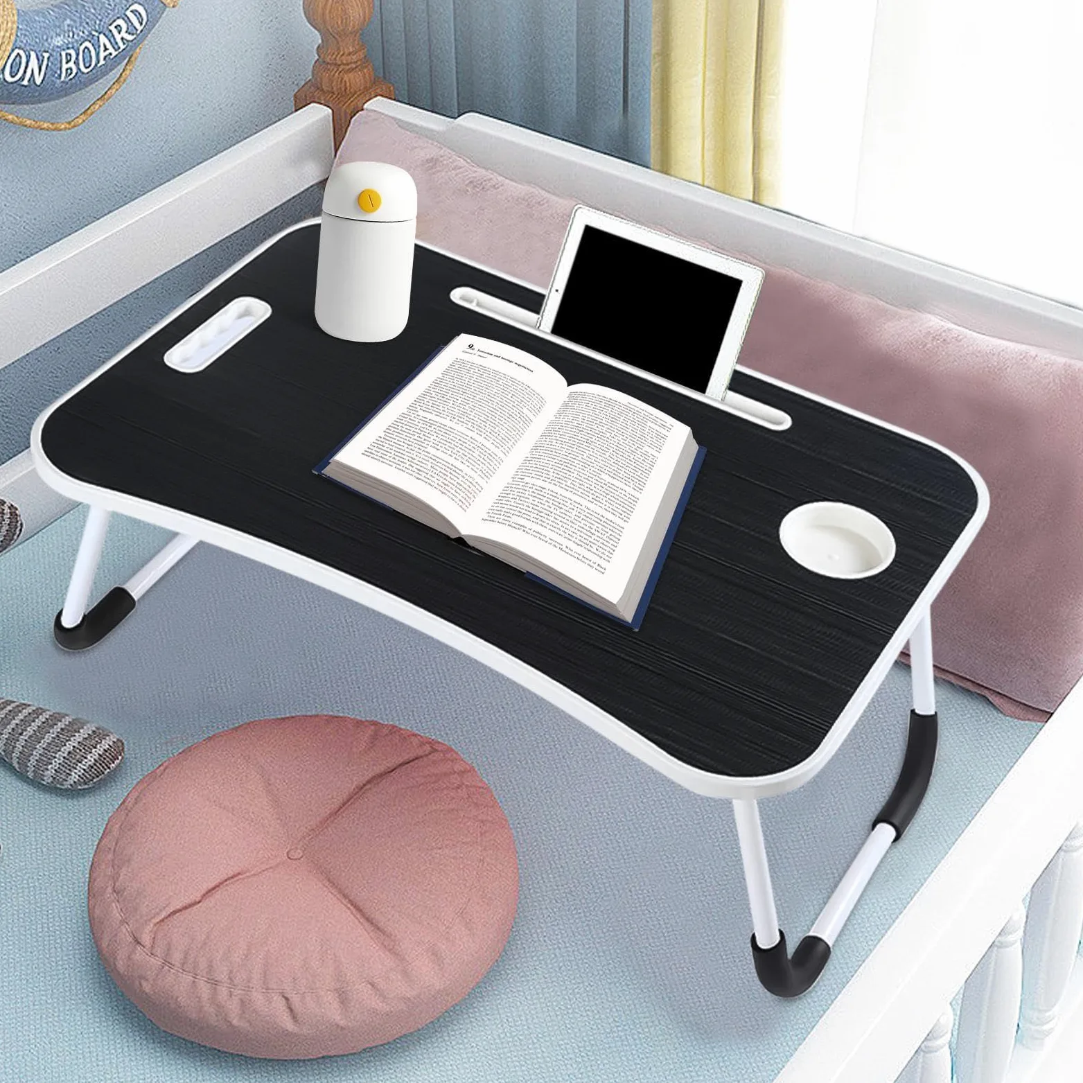 Tavolo Da Per Laptop - Vestro Per Bed Blay Pieghevole, Supporto Per | La Lettura Del Taccuino | Porta Di Lettura Stand Del Notebook Con Portabicchieri, Tavolo Portatile Per Risparmiare Spazio, Ta