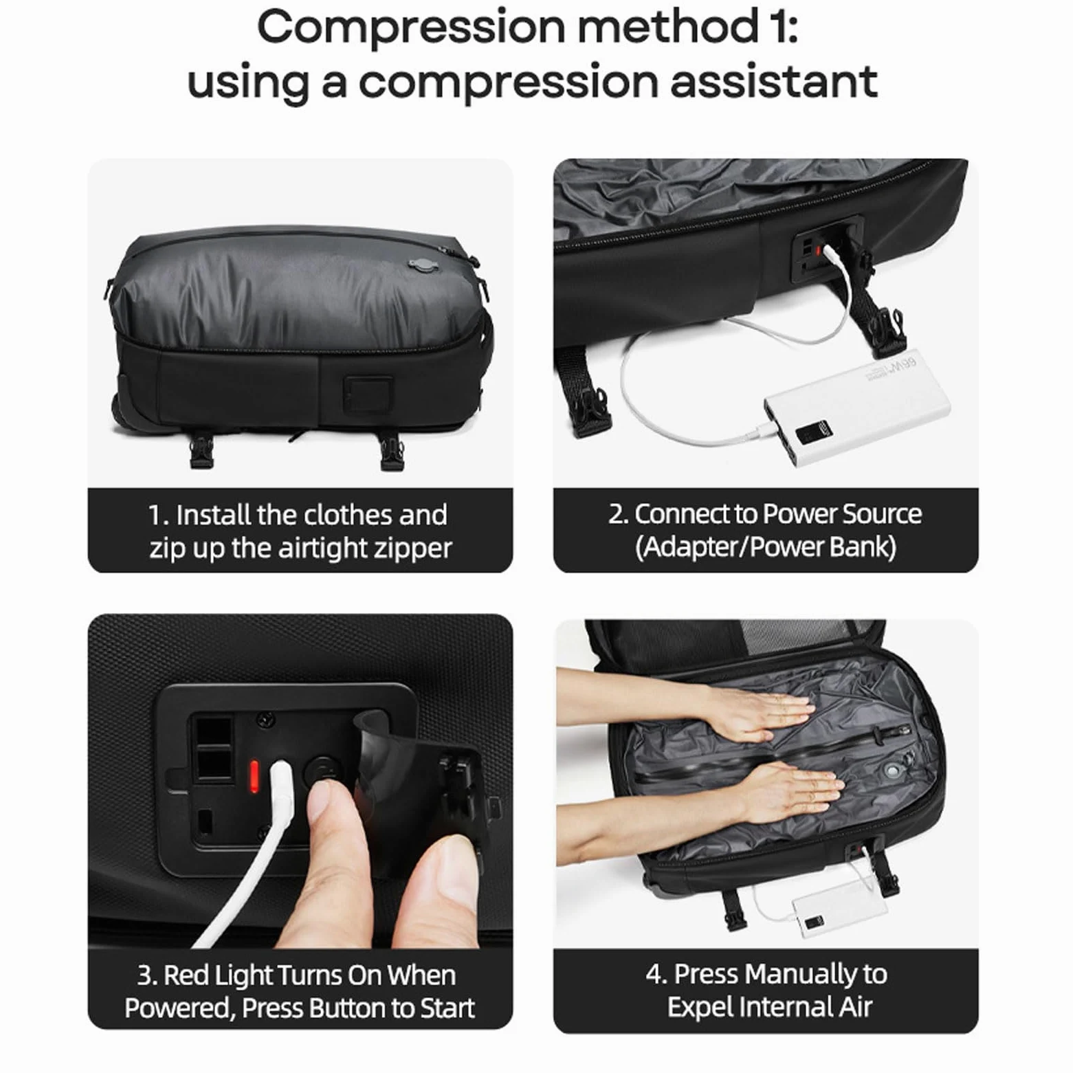 Greensen Zaino a Rotelle Espandibile, Zaino da Viaggio con Ruote Convertibile in Trolley 25L 30L 60L con Caricabatterie USB Tipo C e Blocco a Password per Viaggi di Lavoro