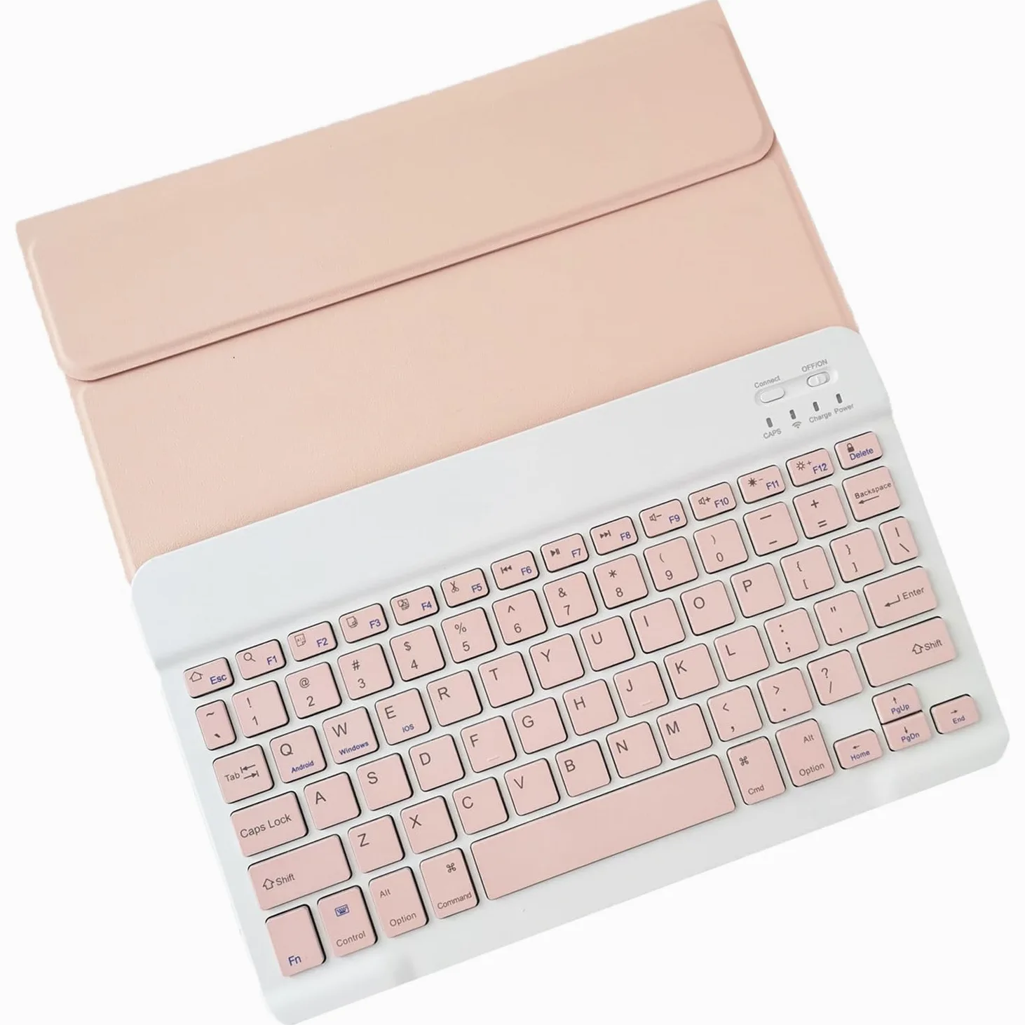 Custodia Tastiera per Tablet Lenovo Tab M10 Plus da 10,3 pollici FHD (TB-X606F/TB-X606X) / K10 (TB-X6C6), Cover Intelligente con Tastiera Bluetooth Wireless Rimovibile Magnetica QWERTY, rosa