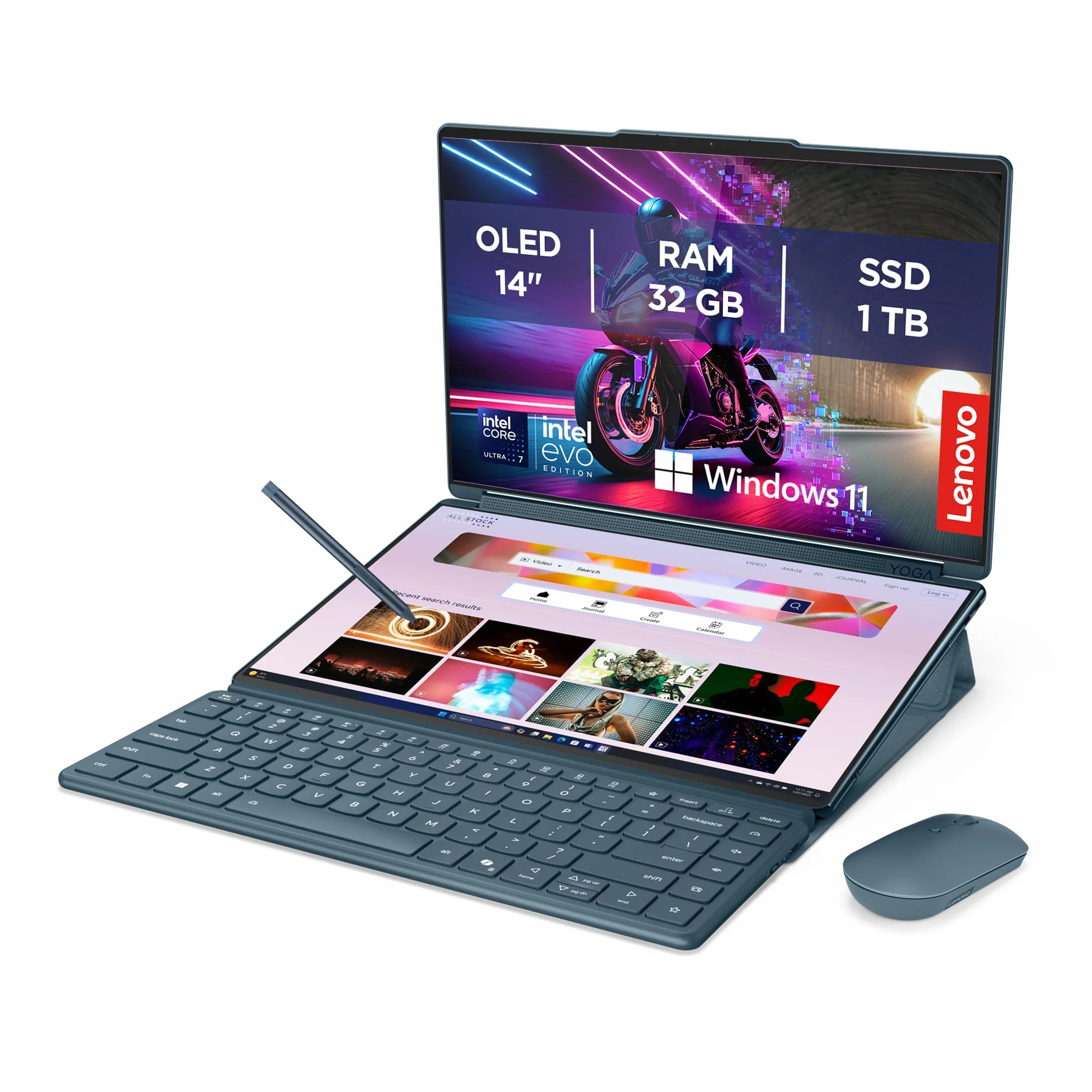Lenovo Yoga Book 9 Notebook 14" Dual OLED Touch 2.8K (2880x1800) Intel Core Ultra 7 32GB 1TB SSD Windows 11 Home