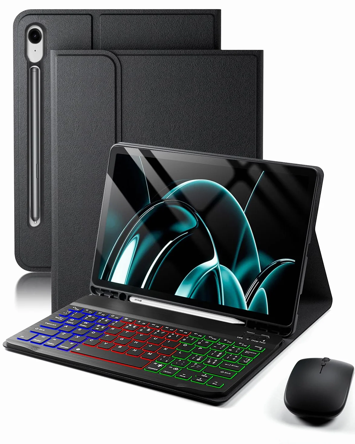 Per Samsung Galaxy Tab S10 Lite/S10 FE(2025)/S9 FE(2023)/Tab S9(2023)/Tab S8(2022)/Tab S7 (2020)10,9-11 Pollici Cover Con Bluetooth Italiano(QWERTY)Tastiera Retroilluminati Mouse Backlit Keyboard Case
