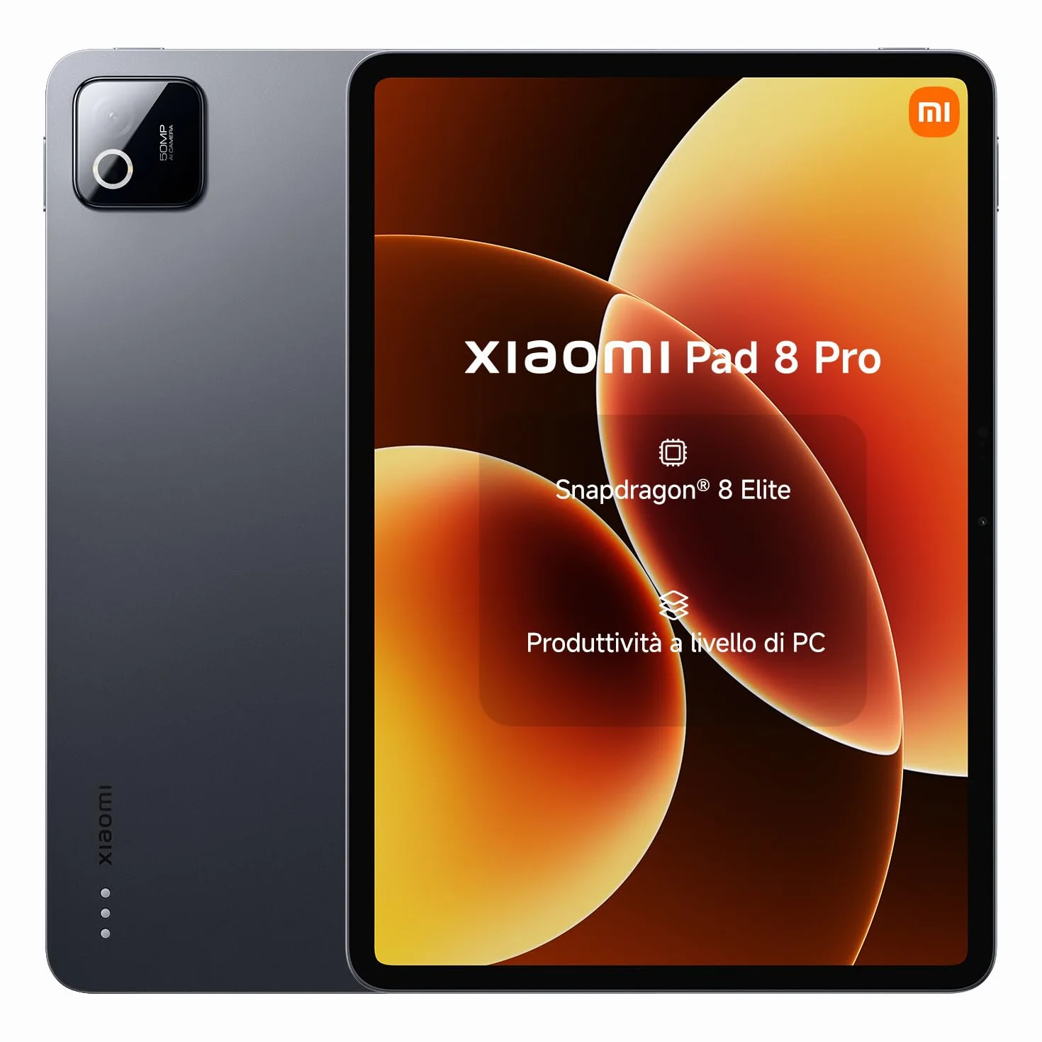 XIAOMI Pad 8 Pro, Tablet 11,2'', 12+512 GB, Snapdragon® 8 Elite, Batteria 9200 mAh, Display cristallino 144 Hz, HyperAI, Grigio, Garanzia 2 anni del produttore+1 anno extra, Caricatore non incluso