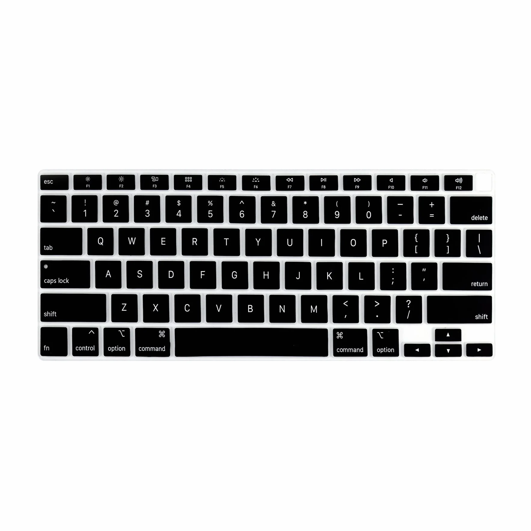 Copritastiera Silicone Inglese QWERTY per MacBook Air 13" A2179 (2020), A2337 (M1, 2020–2022) US/ANSI - Nero