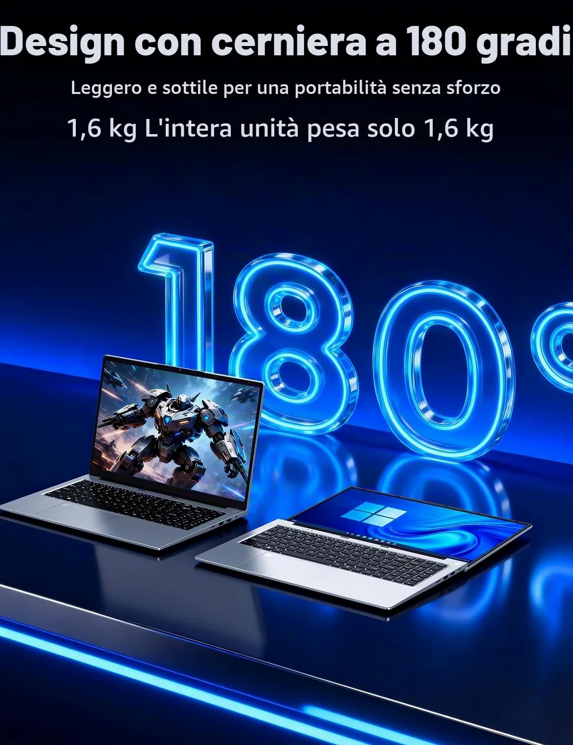 FUNYET Computer Portatile, 2026 Nuovo PC Portatile da 15,6 pollici, 32 GB di RAM, SSD da 1 TB,Laptop R7-6800H, Gaming Laptop IPS FHD 1920*1080 Notebook,Fingerprint scanner,Backlit keyboard, 5000 mAh