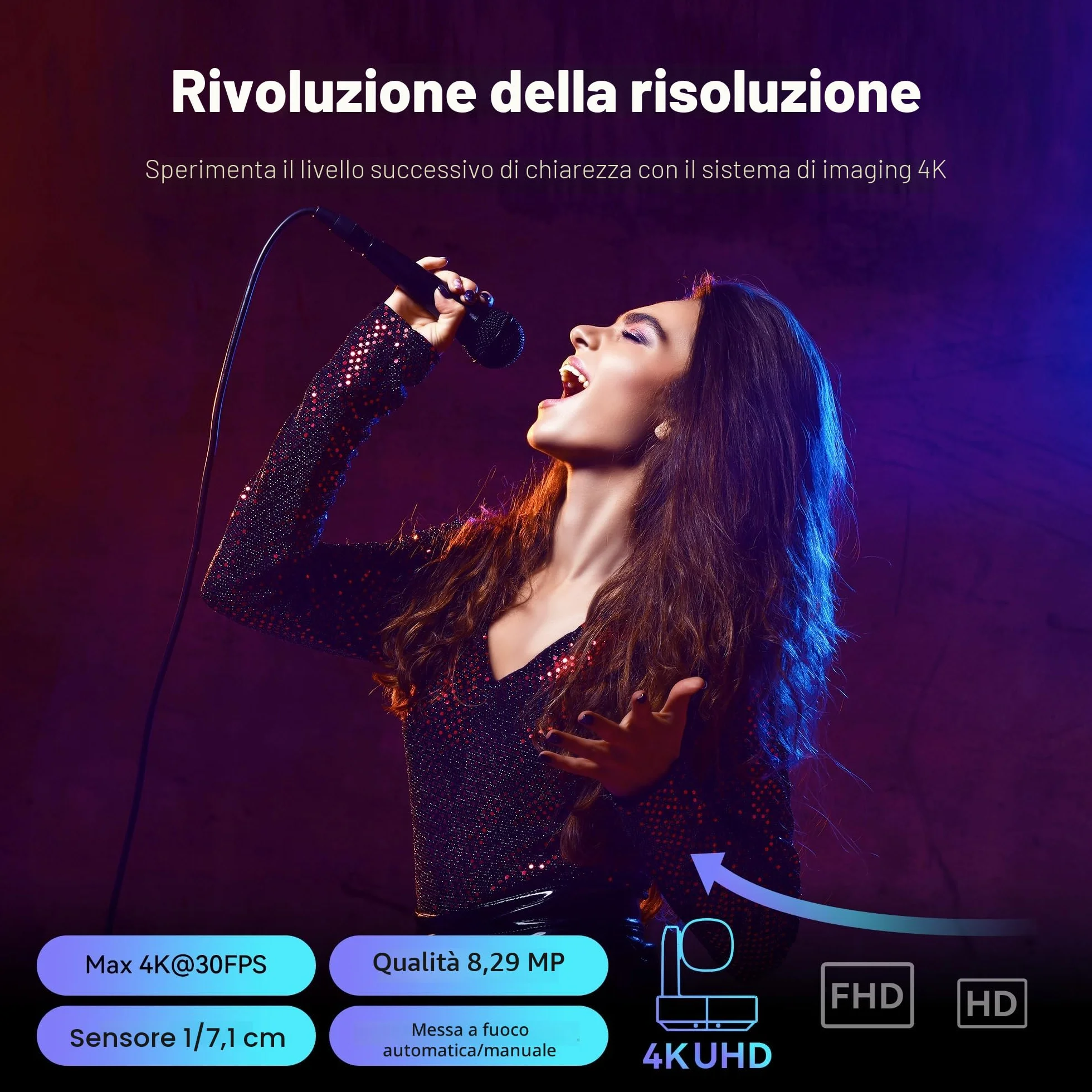 Tenveo Telecamera PTZ NDI 4K con Tracking Automatico AI, Zoom Ottico 12X, USB3.0 HDMI LAN PoE NDI Camera IP Streaming Live per Chiesa Conferenze Trasmissioni Eventi YouTube OBS vMix Livestream