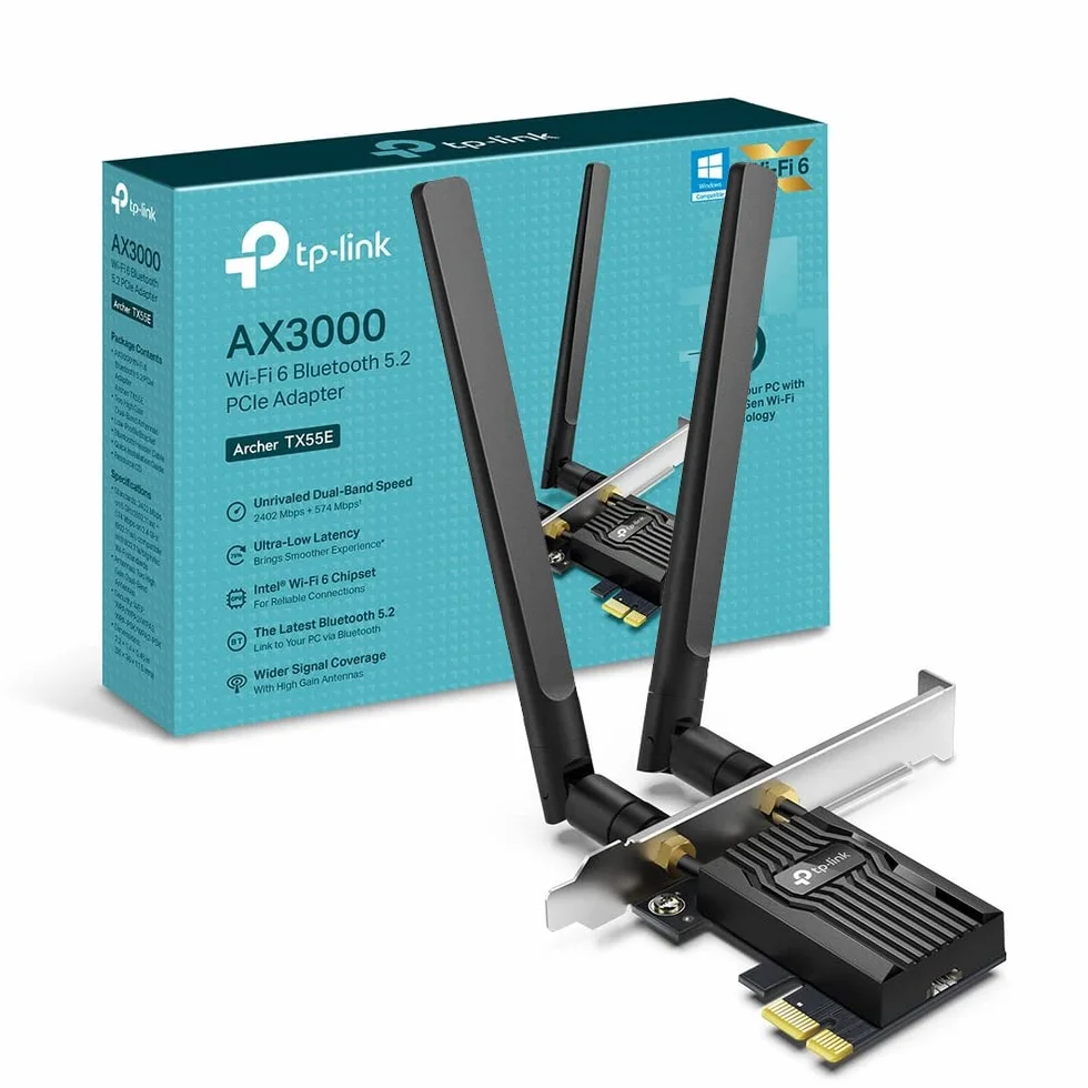 TP-Link Archer TX55E Scheda Wi-Fi PCI Express Wi-Fi 6 AX3000 Bluetooth 5.2 PCIe