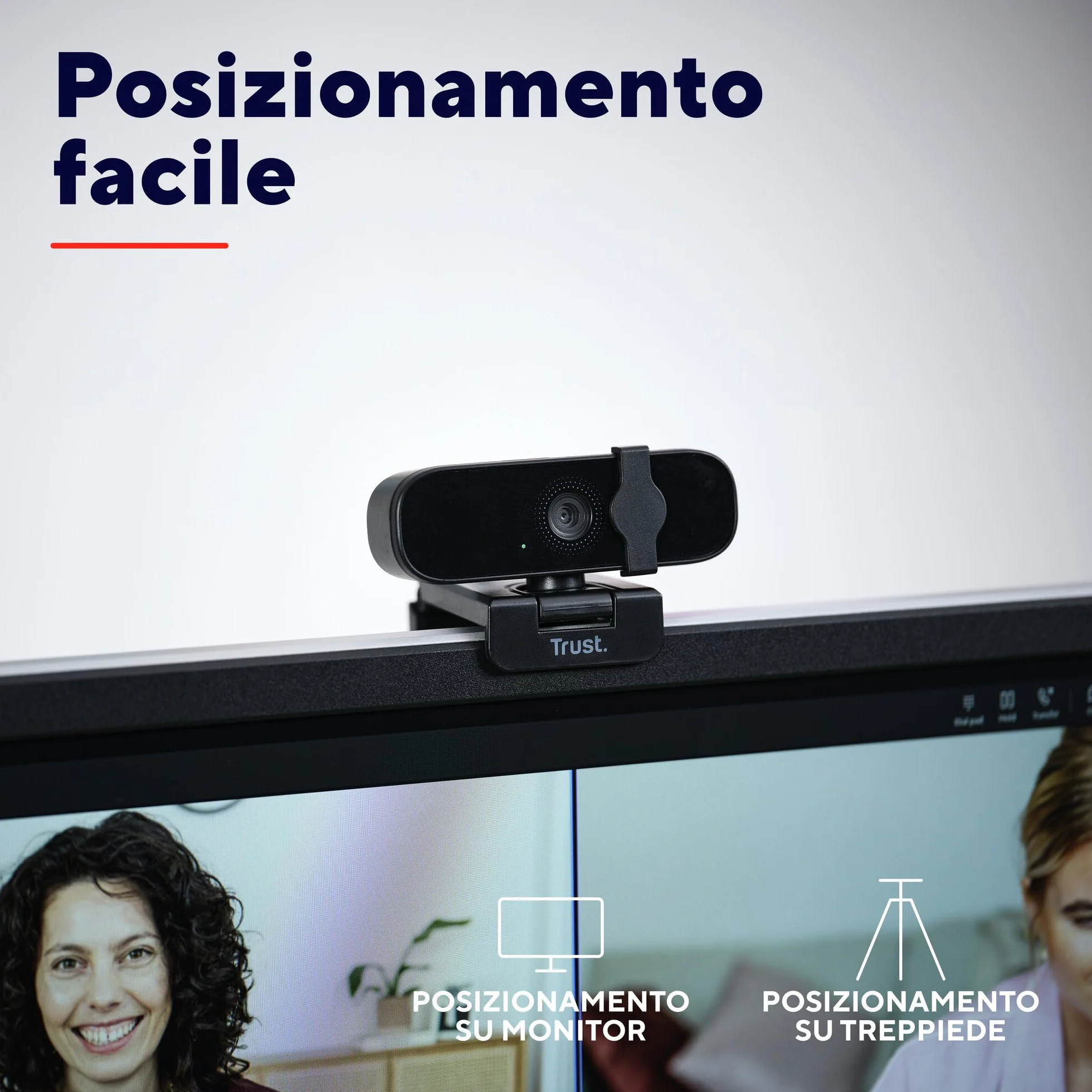 Trust Oran 1080p Webcam PC con Microfono, Web Camera PC USB con Filtro Privacy, Fuoco Fisso 30 FPS, Plastica Riciclata 85%, Videocamera Full HD per Laptop Desktop Mac Windows Skype Zoom Teams