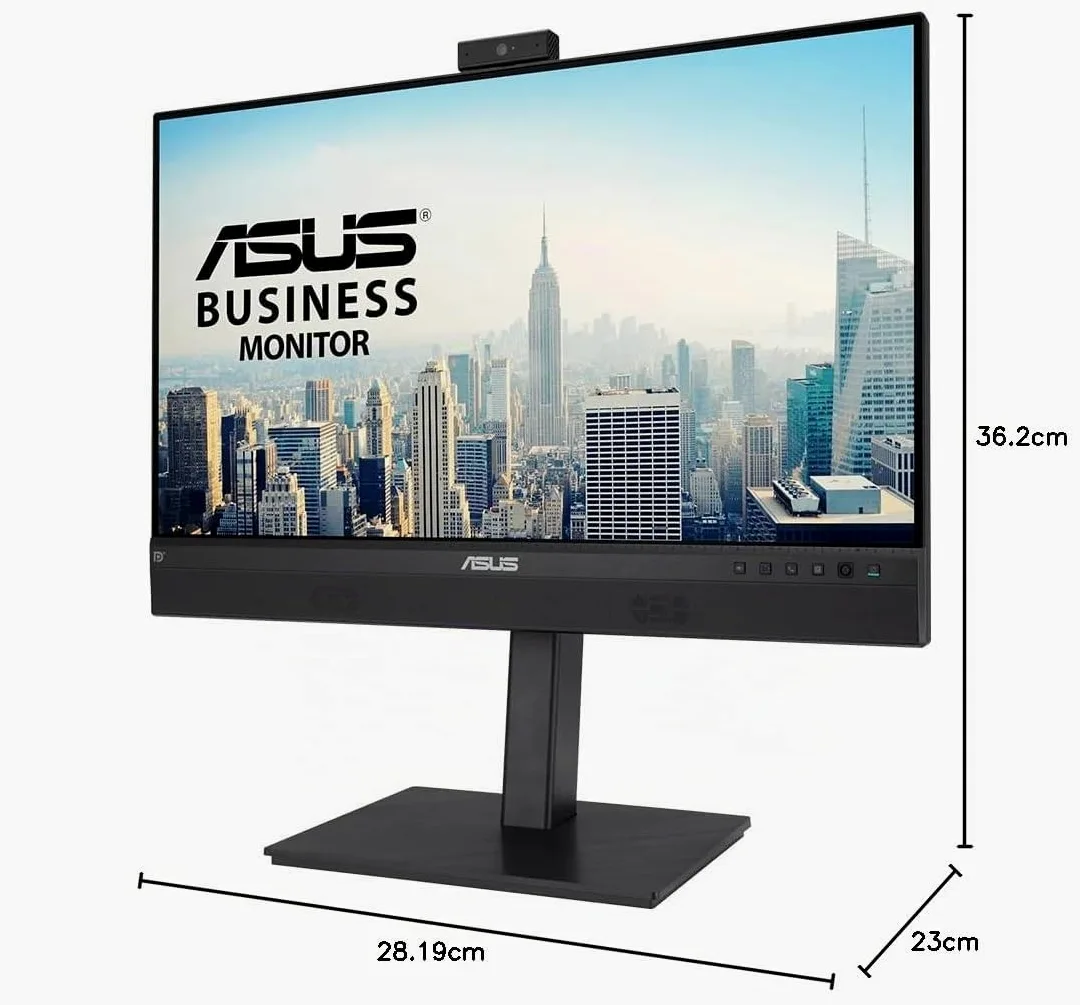 ASUS BE24ECSNK, Monitor 23.8”, FullHD(1920x1080), IPS, Frameless, Webcam FullHD Integrata, Microfono Ai Noise Canceling, USB-C, Speaker Integrati, Design Ergonomico, Eye Care, Riduzione Luce Blu, Nero