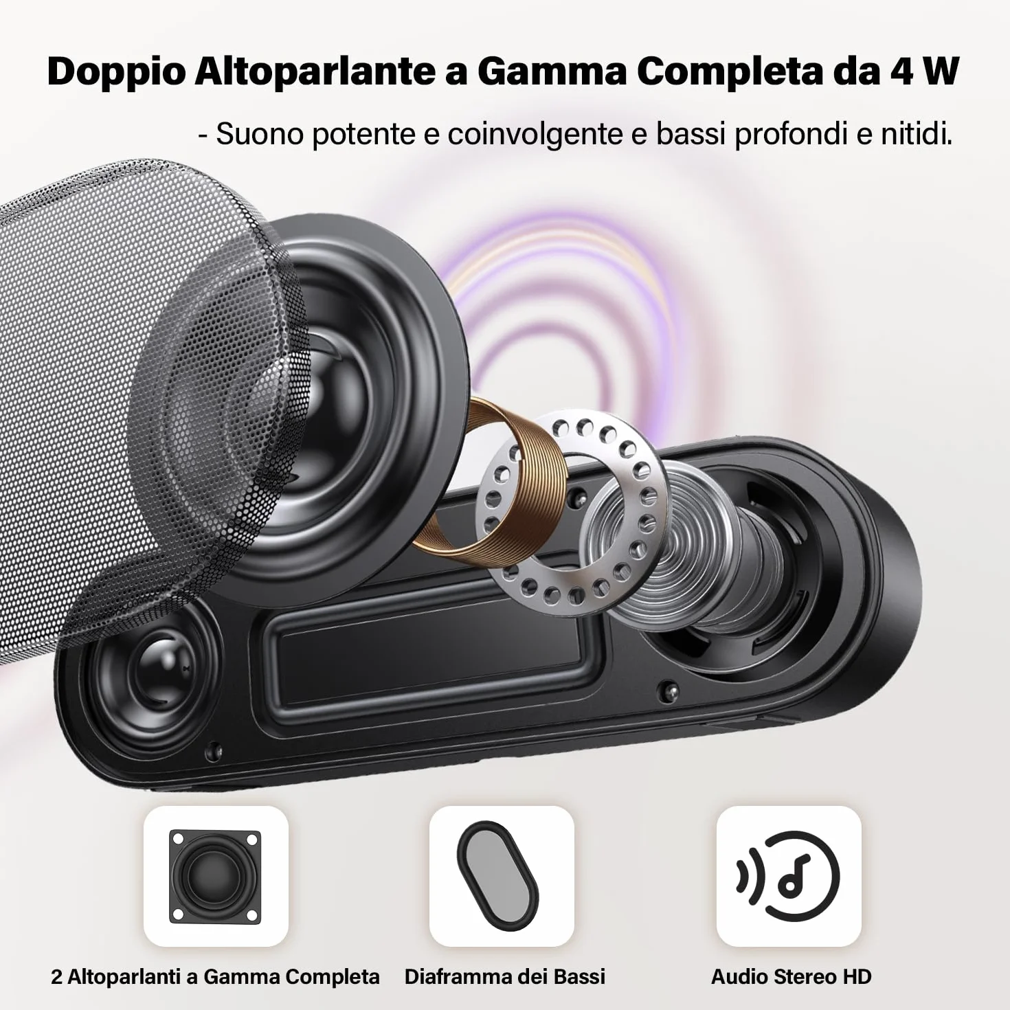 ZETIY Mini Altoparlante per PC, Casse Computer con Alimentazione USB, Altoparlante USB Stereo Sound Mini Casse Soundbar Portatile per Tablet Desktop Laptop e Banco Cassa - Nero