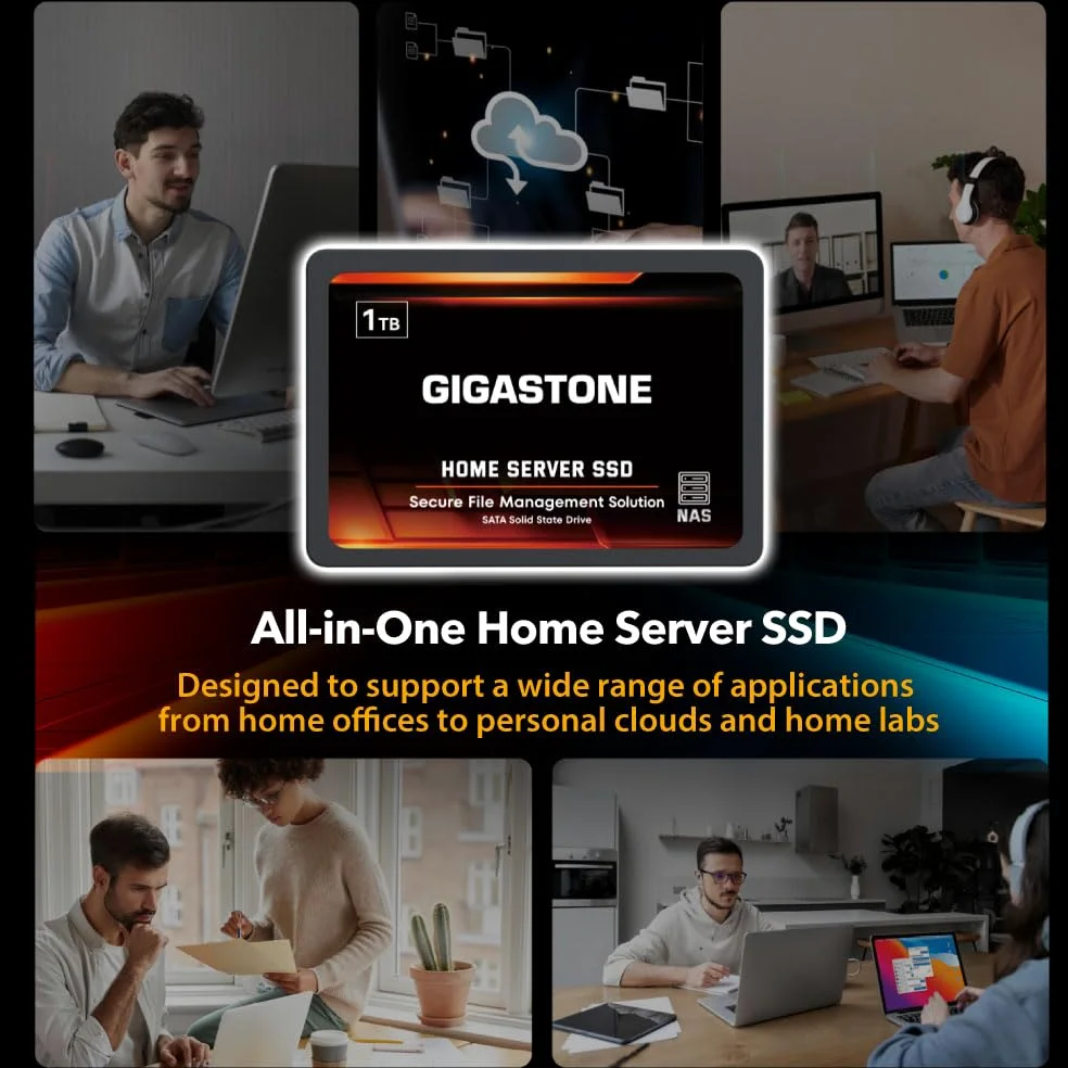 Gigastone Home Server SSD 4TB NAS SSD Drive Cache 24/7 Durevole Ad Alta Resistenza Sincronizzazione dati Cloud Personale Network Attached Storage RAID 3D NAND 2.5 "SATA Interni Hard Disk a stato