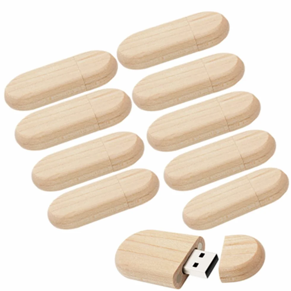 10 PZ Chiavetta USB in Legno Chiavetta USB Memoria (USB2.0 8GB)