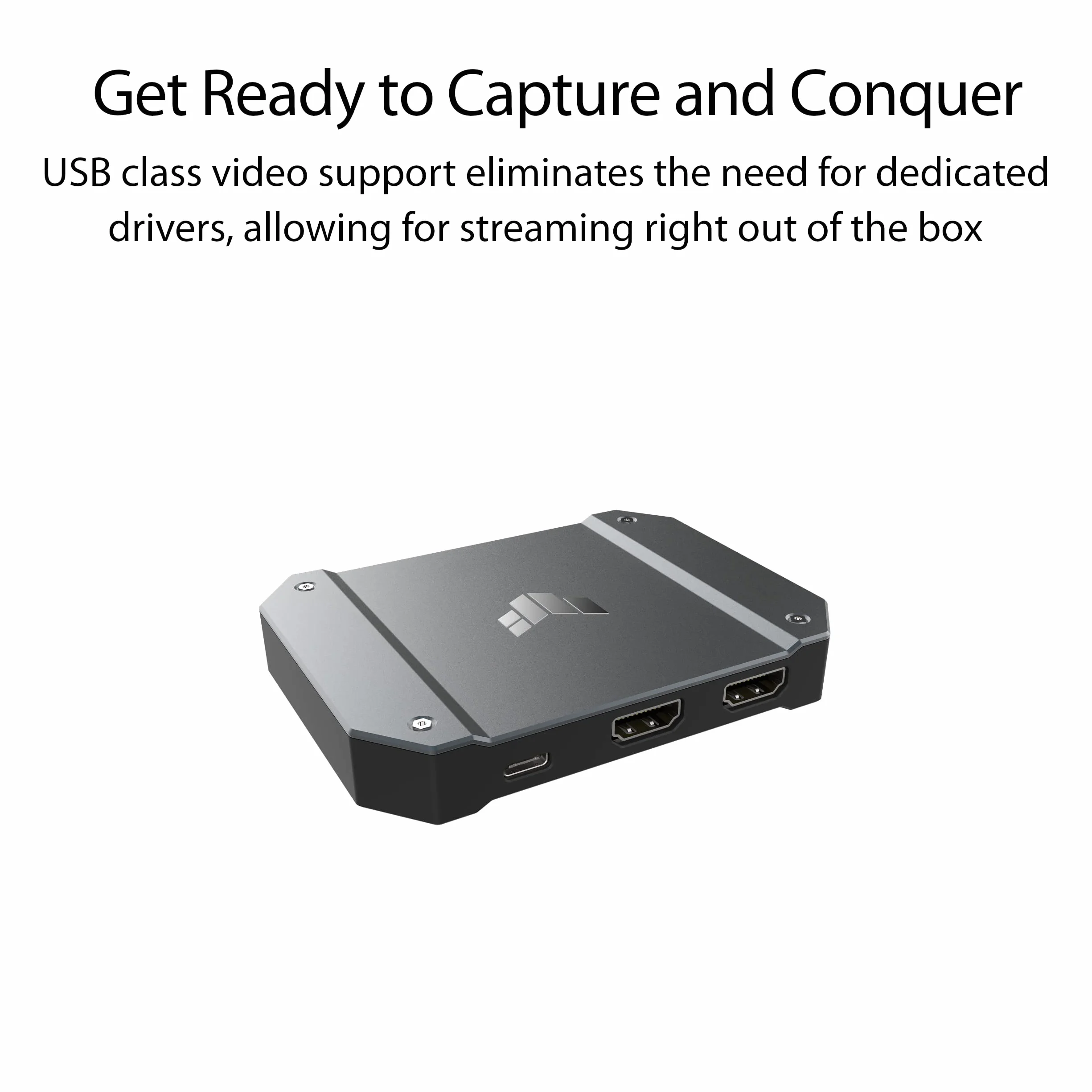 ASUS TUF Gaming Capture Box CU4K30, Streaming: 4K 30fps|2K 60fps|FullHD 60fps, Passthrought: 4K 60Hz|2K 144Hz|FullHD 240Hz, USB 3.2 Gen 1x1 Type-C, HDMI 2.0, Jack 3.5mm, Compatibile con OBS, Nero