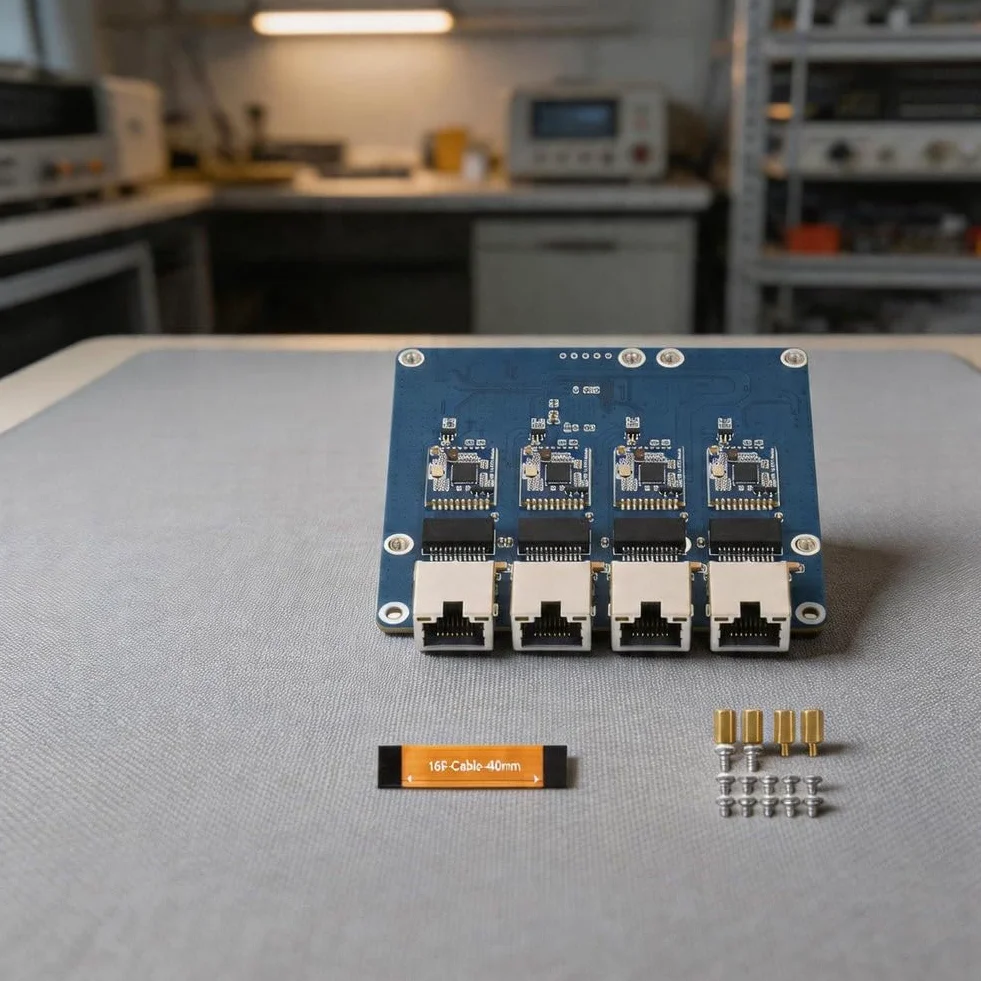 Scheda adattatore Ethernet, scheda di espansione di rete Raspberry Pi 5, 4 porte Gigabit senza driver per progetti ad alta velocità