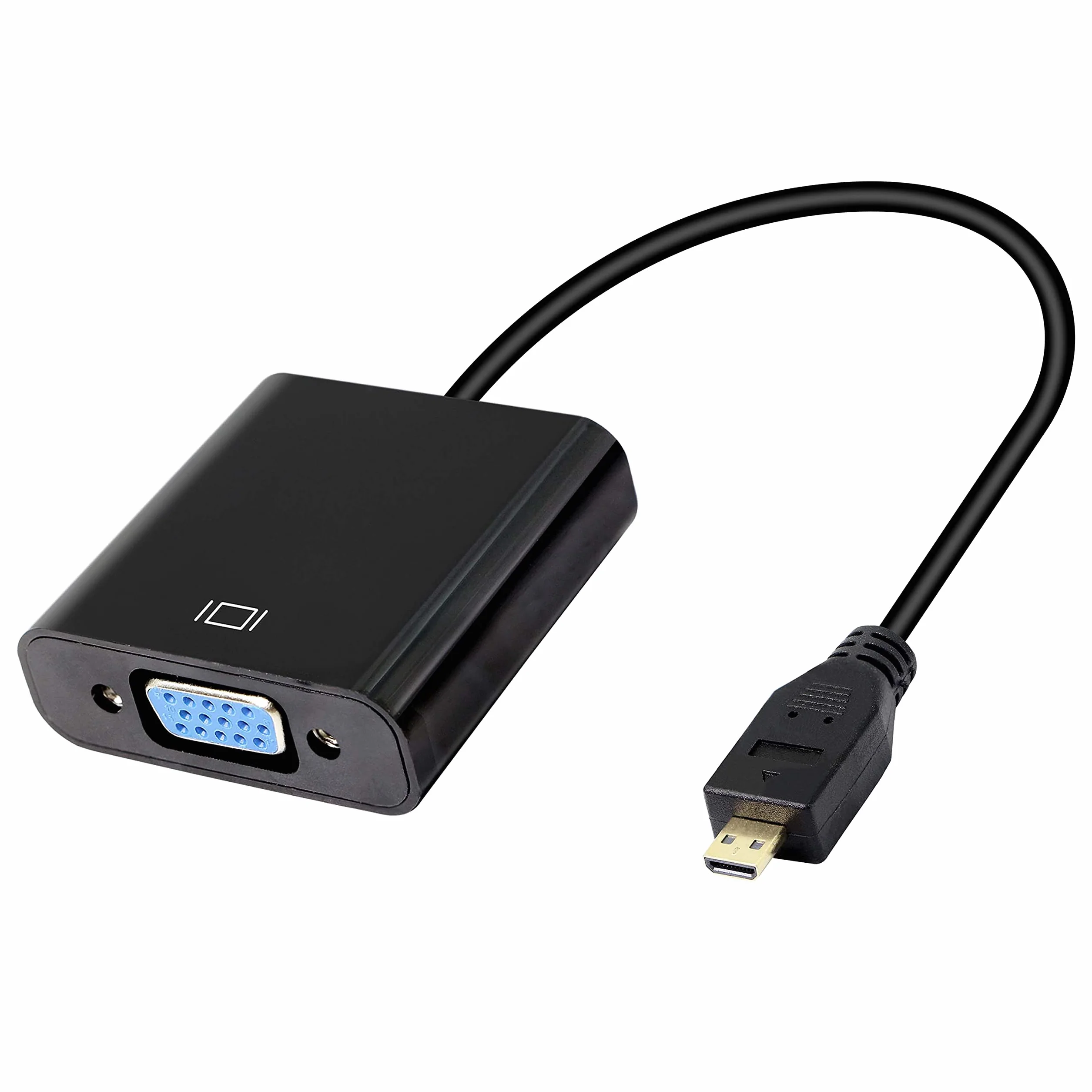 XMSJSIY Adattatore da Micro HDMI a VGA, 1080p, Full HD, da micro HDMI maschio a VGA femmina, interfaccia per monitor desktop, proiettori, computer portatili, tablet