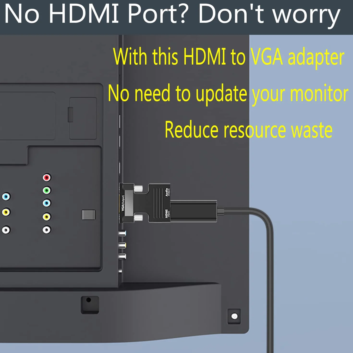 Adattatore da HDMI a VGA con Audio 3,5 mm, 1080P 60HZ Convertitore da HDMI Femmina a VGA Maschio per Interfaccia da 3,5 mm su Computer Beamer, Laptop, PC, Monitor, Proiettore e HDTV