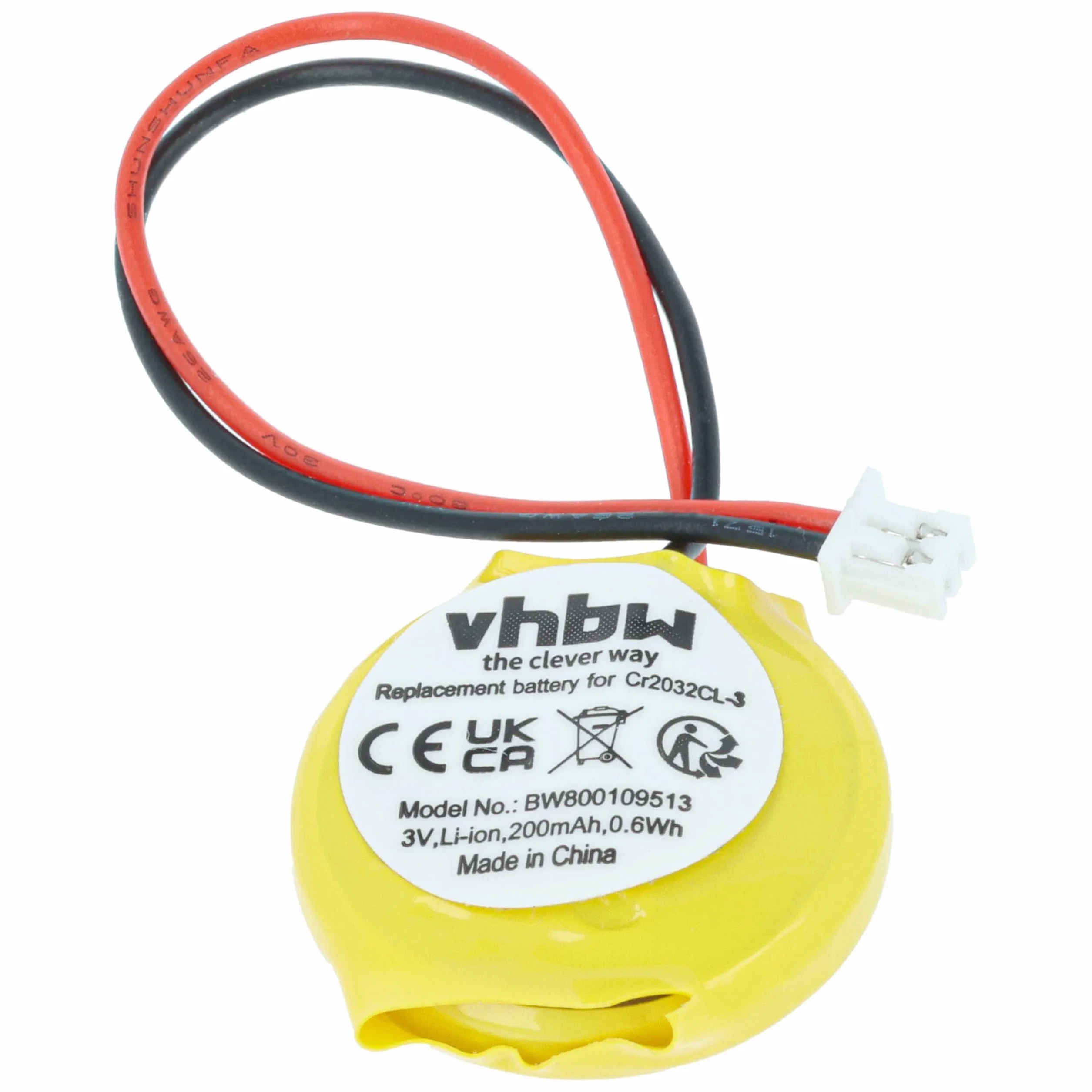 vhbw batteria bios sostituisce Lenovo 01AW186, 01AW187, 02K6572, 04W1642, 0A90099, 4W3253 per computer (200mAh, 3V, Li-Ion)