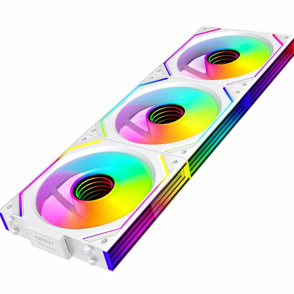 Tzmrit Interstellar-V2 Uni Ventola con effetto specchio infinito, RGB, ARGB e modulazione PWM, 120 mm, bianco
