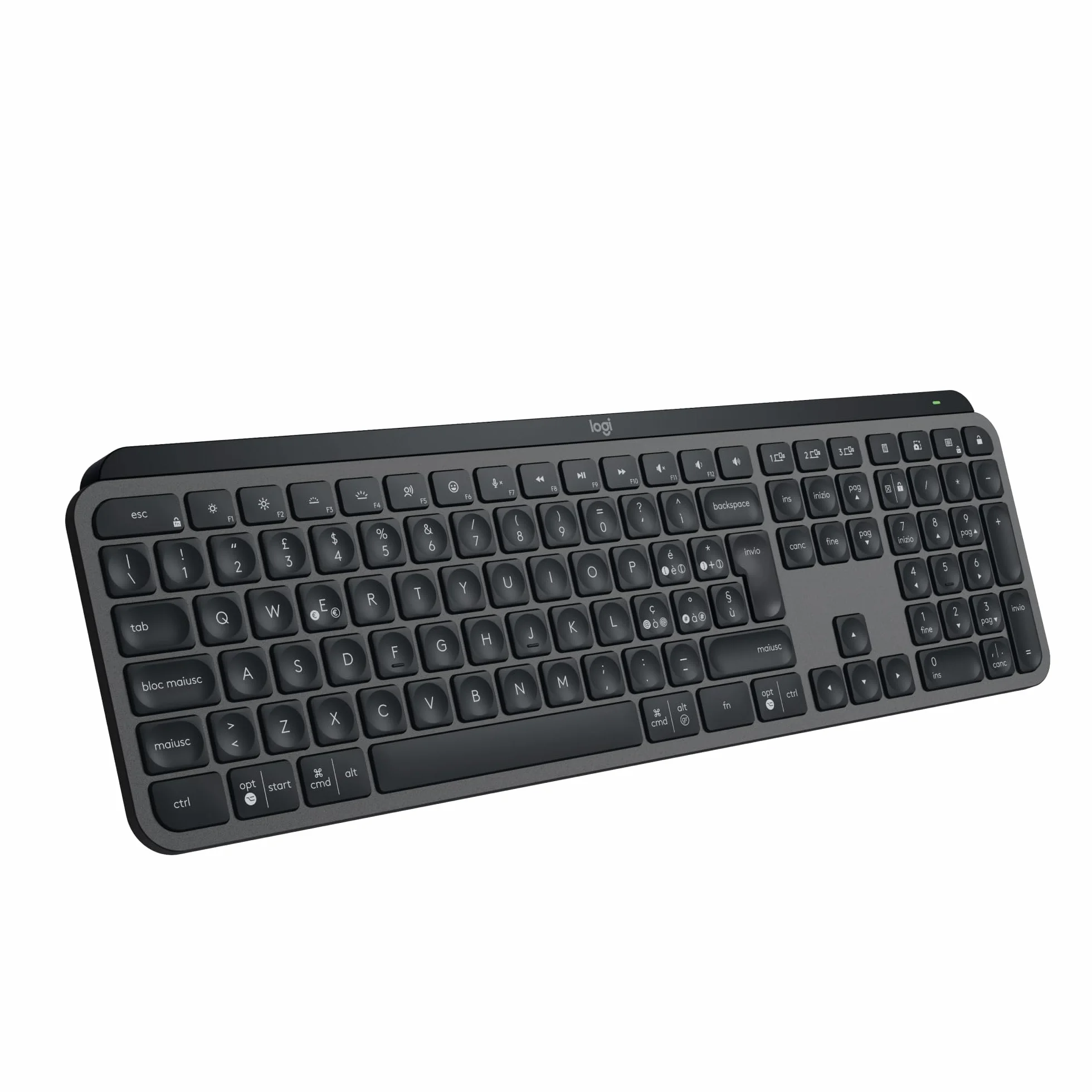 Logitech MX Keys S Tastiera Wireless Bluetooth USB C Ricaricabile Italiano QWERTY Grigio