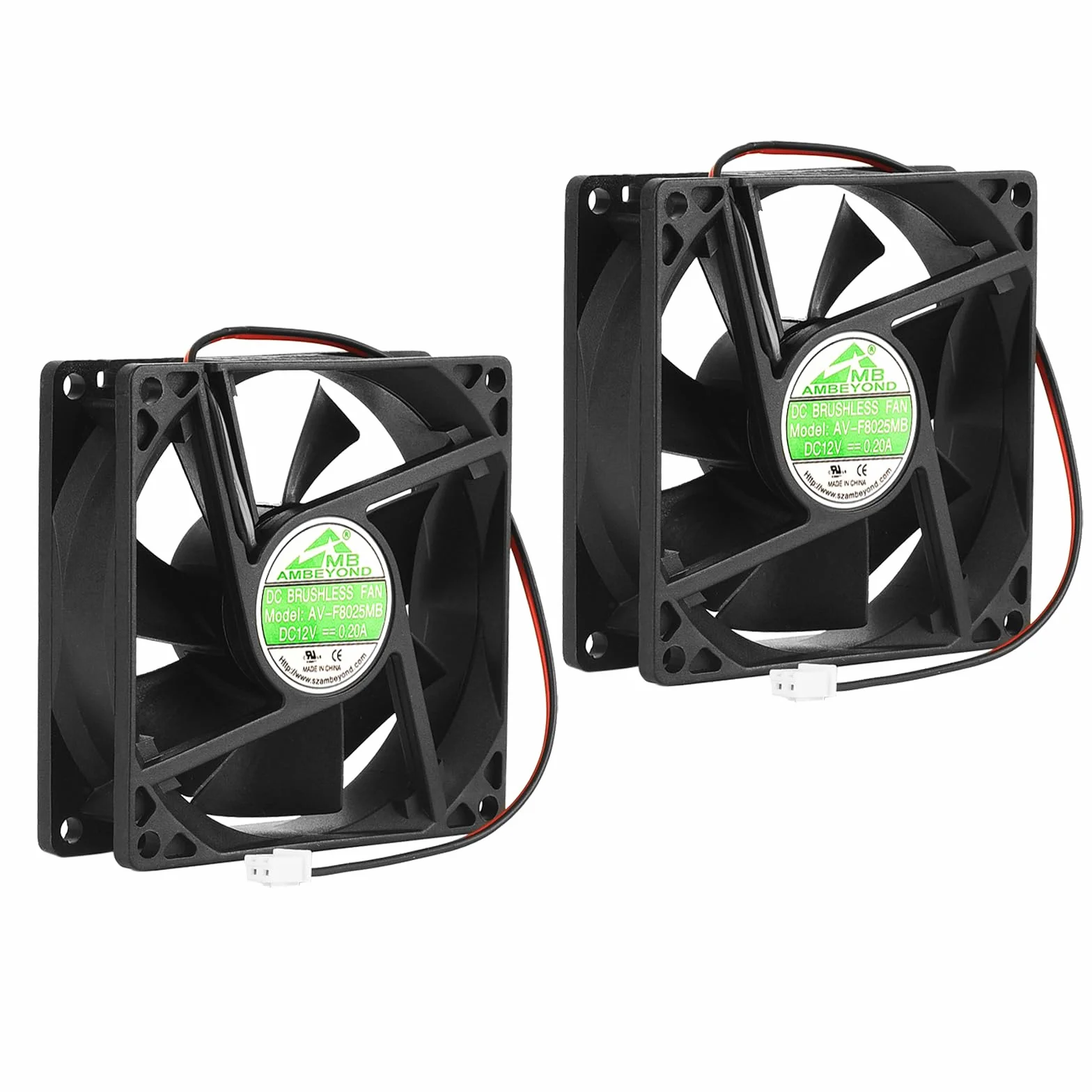 2pack 80 mm da 80 mm da 25 mm 8025 12V DC 0.20A Cuscinetto A Sfera Brushless Ventola di Raffreddamento 2pin