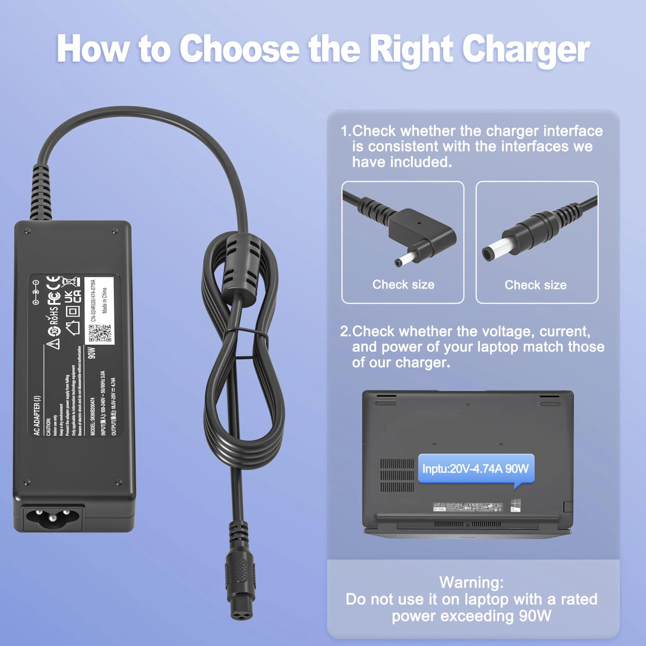 90W Alimentatore Universale Caricatore PC Portatile per HP ASUS Acer Dell Sony Samsung Fujitsu Gateway MSI Medion Notebook Ultrabook Chromebook Adattatori