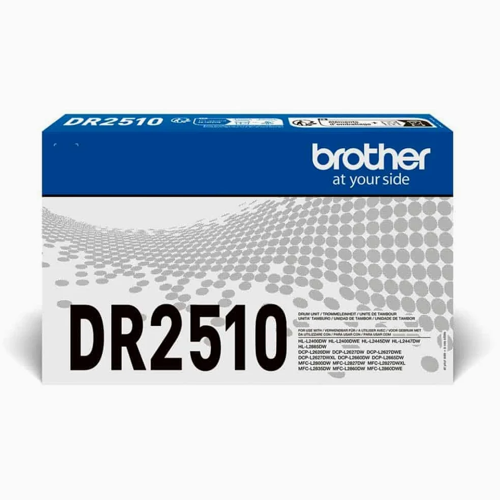 Brother DR2510 Tamburo originale per Stampanti HLL2400DWE, HLL2445DW, DCPL2620DW, DCPL2660DW, DCPL2665DW, MFCL2800DW, MFCL2827DWXL, MFCL2835DW, MFCL2860DWE da 15.000 pagine (1 pagina per lavoro)