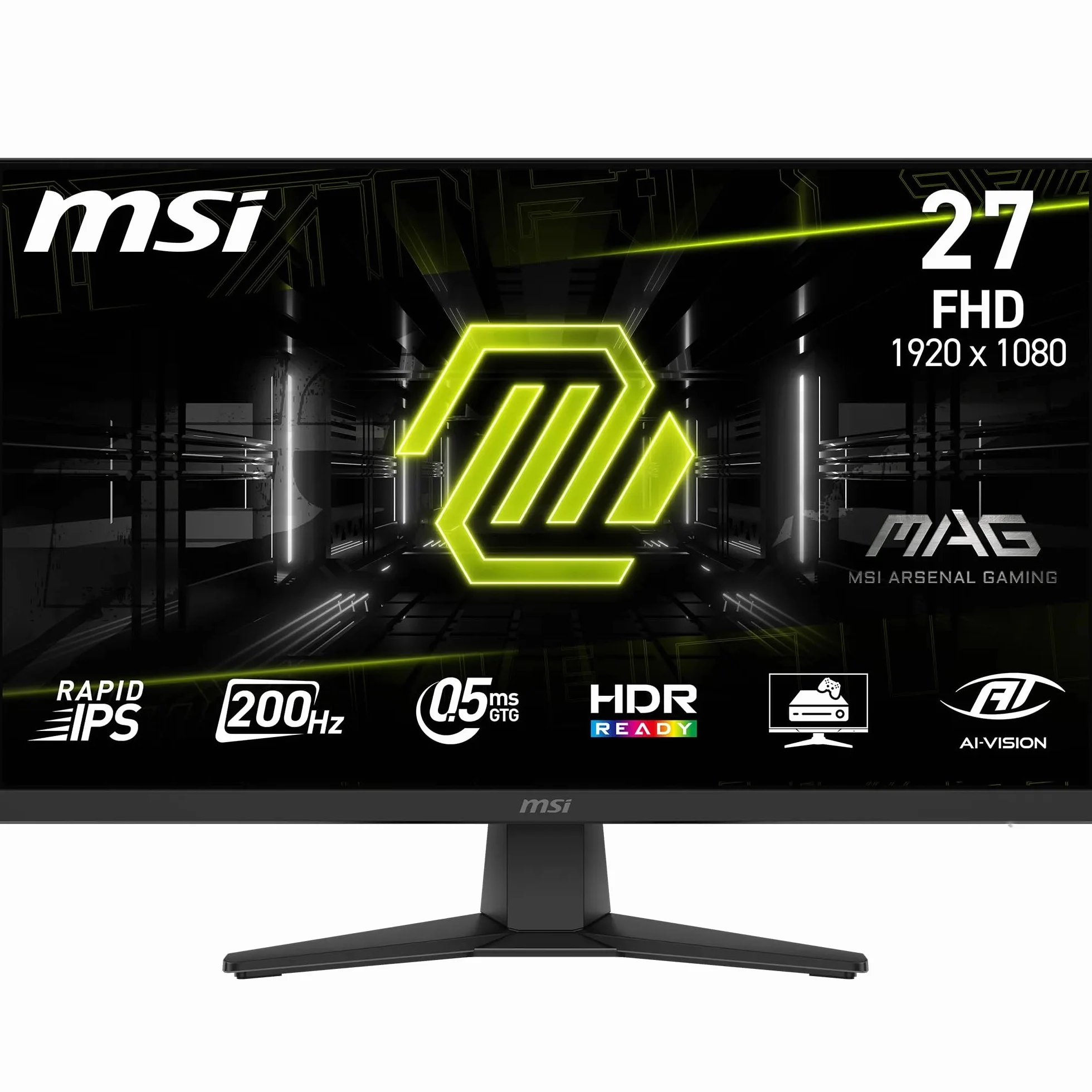 MSI MAG 272F Monitor Gaming 27" FHD 200Hz 0,5ms HDR Ready AMD FreeSync Premium HDMI 2.0b DP 1.2a VESA Nero