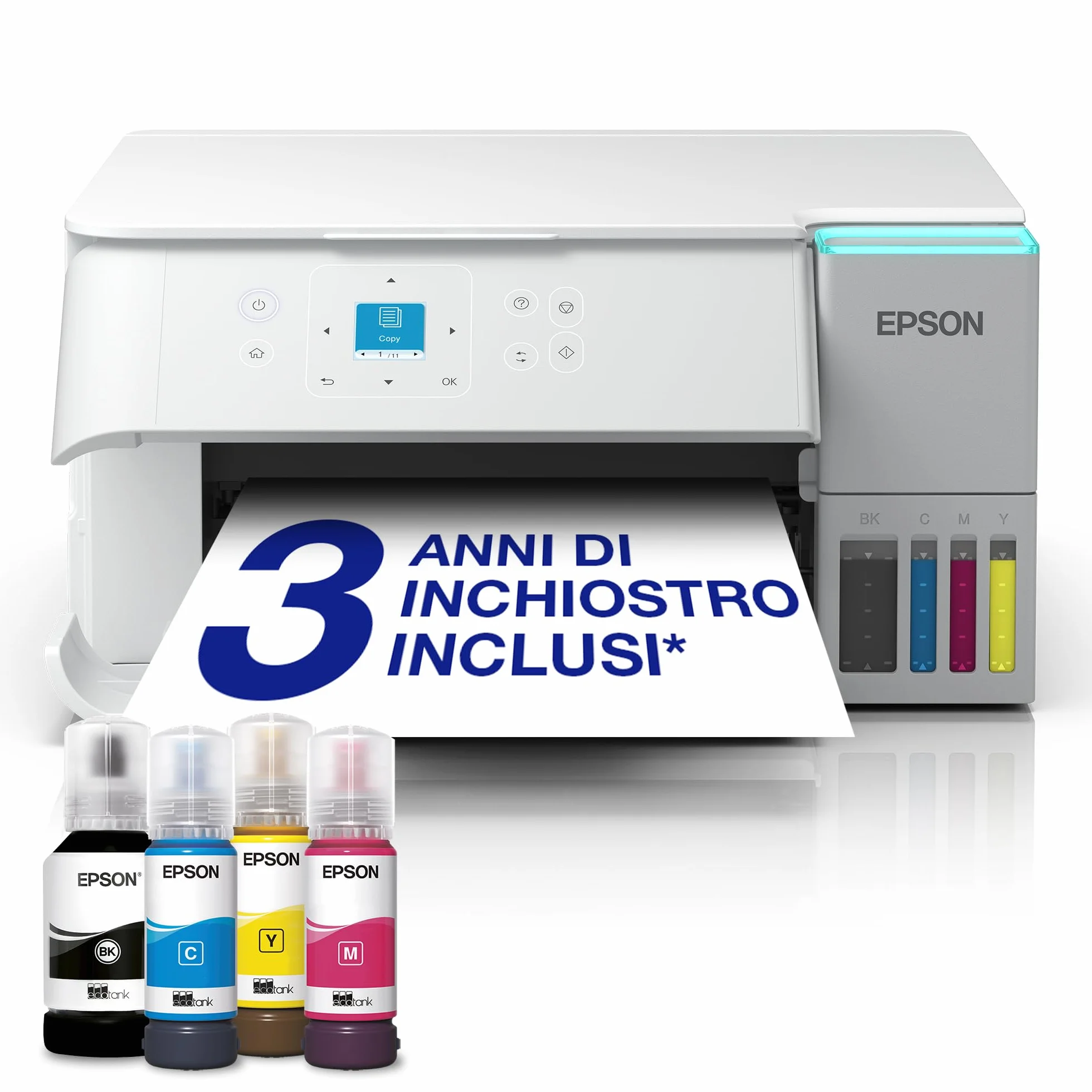 Epson EcoTank ET-2959 Stampante A4 Wi-Fi Stampa Copia Scansione Fronte/Retro LCD 3.7 cm 3 Anni Inchiostro