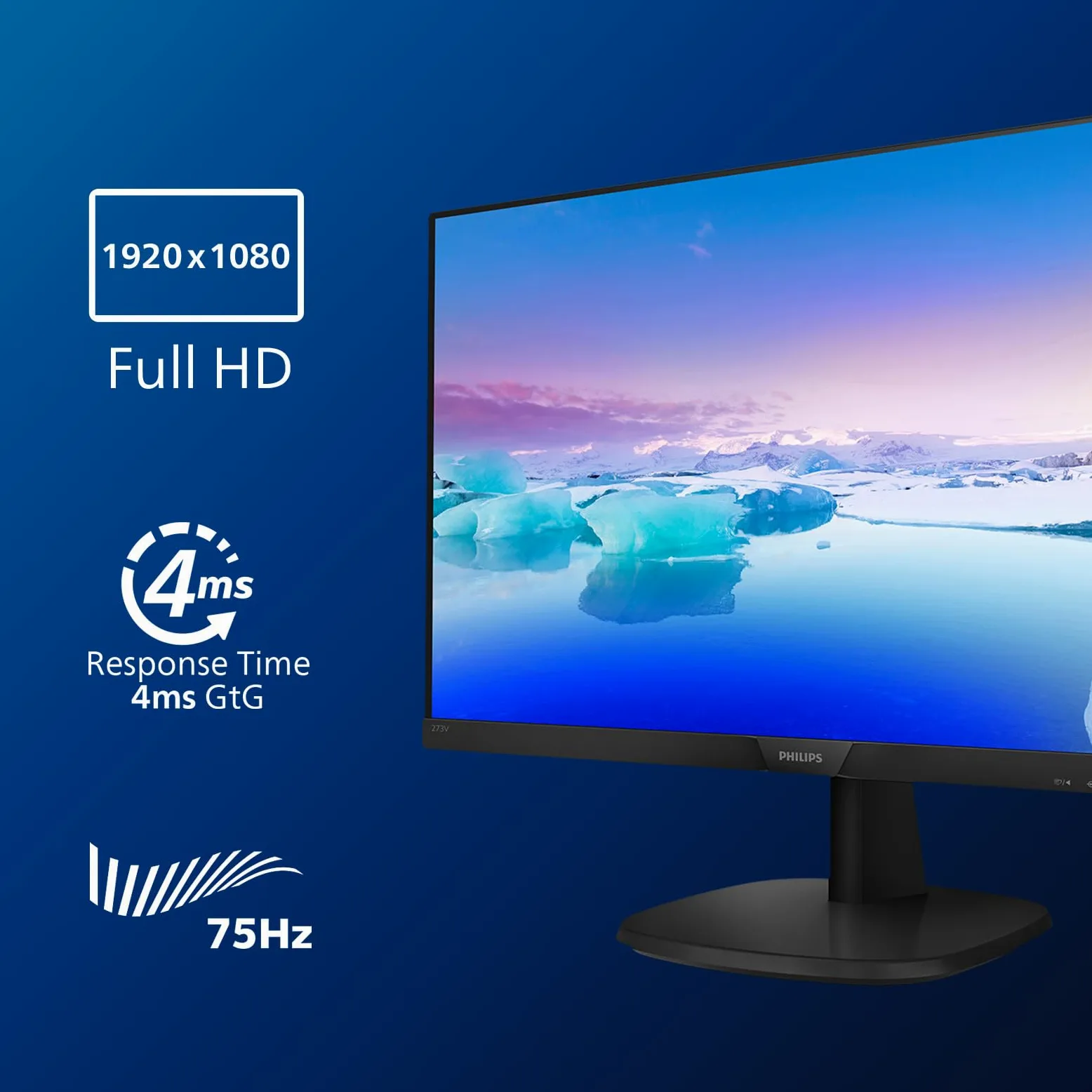 PHILIPS Monitor, HDMI - DP - VGA, Altoparlante V7, 27 Pollici FHD