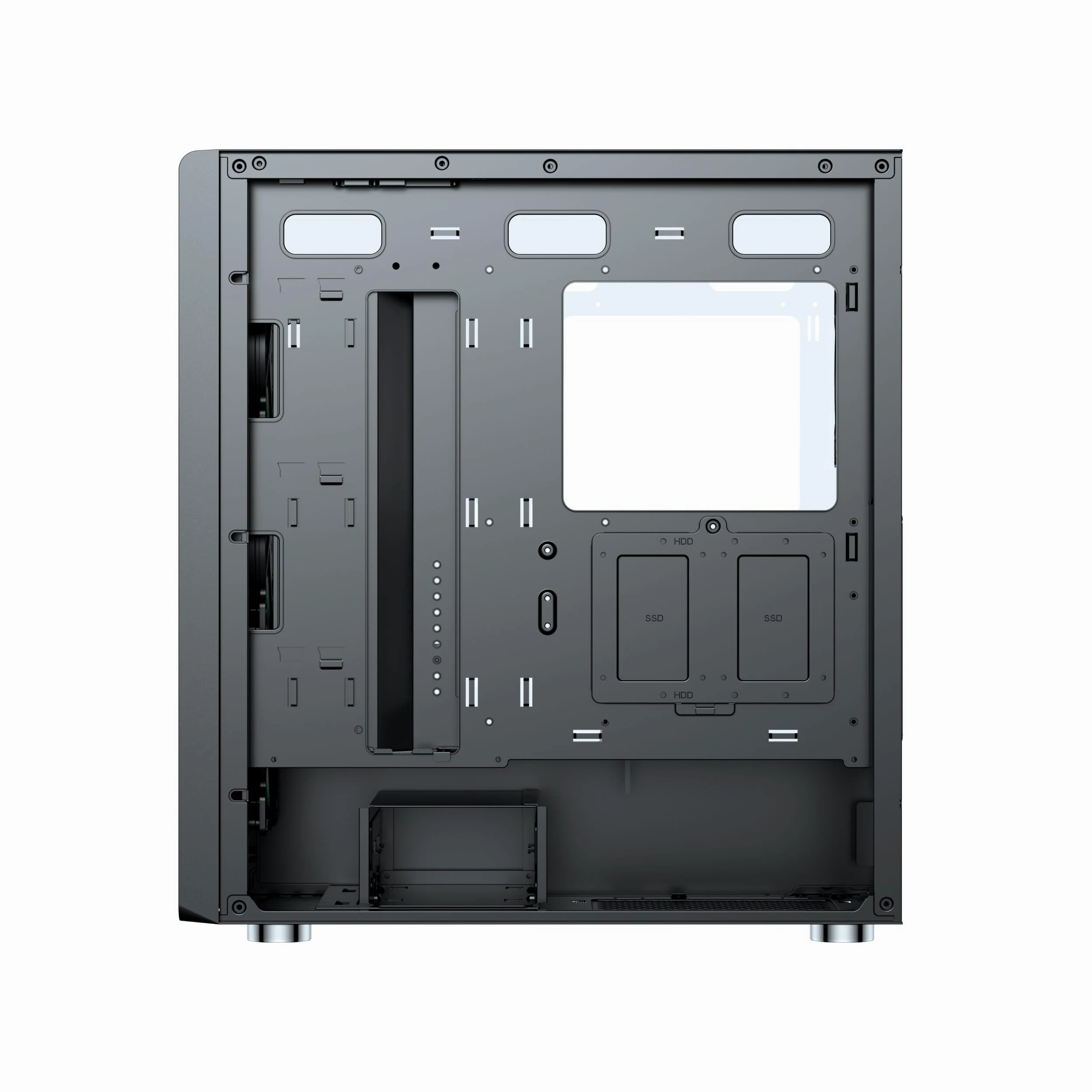 Air 100 Black Midi Tower ATX Case per PC, rete metallica, finestra laterale in vetro temperato, 4 ventole A-RGB da 120 mm preinstallate, radiatori da 360 mm, scheda madre E-ATX/ATX/mATX/ITX