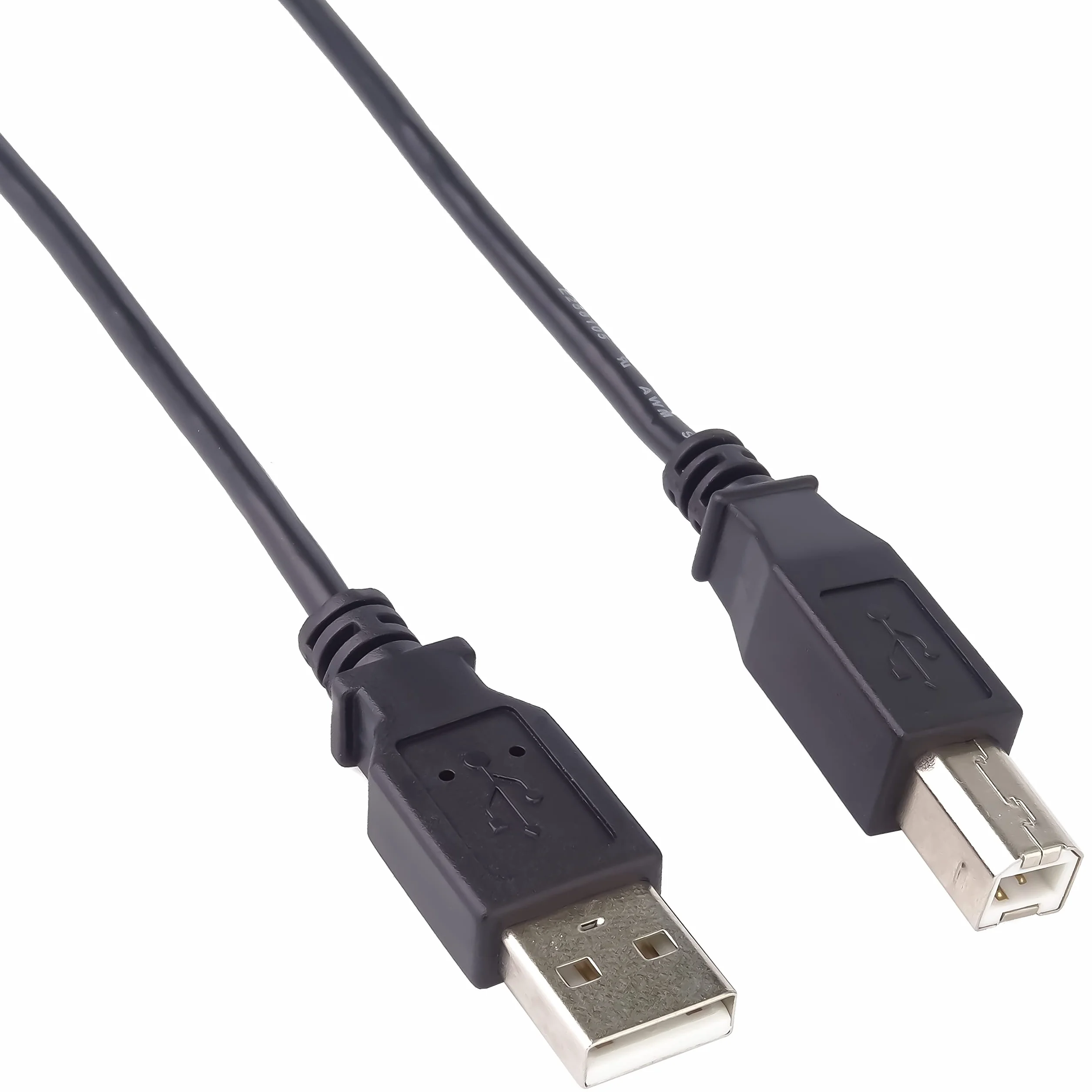 PremiumCord Cavo USB 2.0 Alta Velocità M/M 2m, A Maschio a B Maschio, Doppia Schermatura, Nero