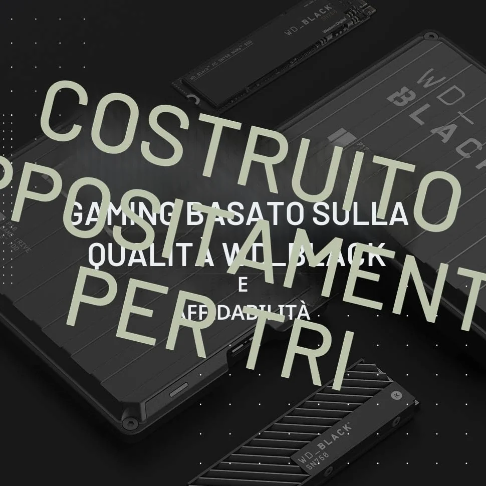 WD_BLACK P10 6TB Game Drive HDD portatile USB 3.2 Gen 1 Tipo A compatibile con Playstation, Xbox, PC e Mac