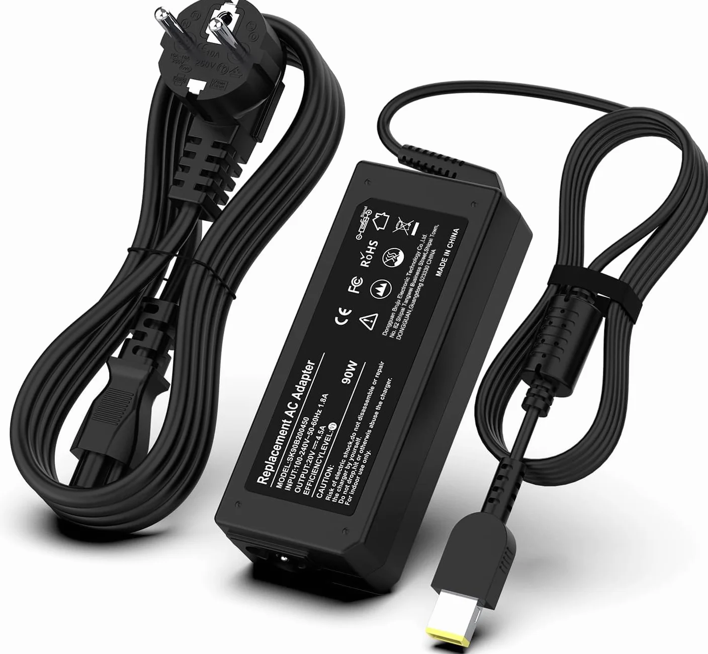 Caricatore per Lenovo，90W USB Alimentatore per Lenovo Thinkpad T470 T470S T450 T450S T460 T440 T540P E570 E560 G50 Yoga 2 13 11S Pro ADLX65NLC3A ADLX65NLC2A